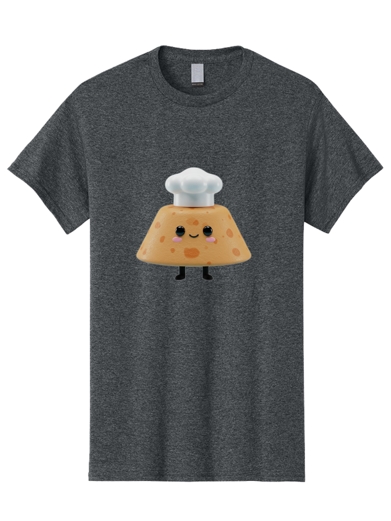 Cookie-Chef-Hat Men'S Graphic Tee, 100% Cotton, Comfortable Casual Summer Wear, Machine Washable, Smiling Cookie, Chef Hat, Cartoon Character, Kawaii Food, Funny Baked Goods, Adorable Dessert, Cute Pastry Baa397