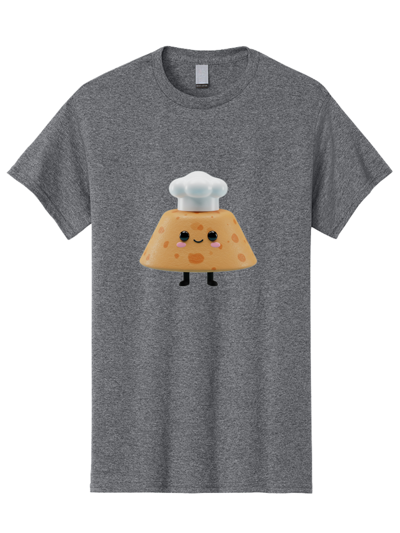 Cookie-Chef-Hat Men'S Graphic Tee, 100% Cotton, Comfortable Casual Summer Wear, Machine Washable, Smiling Cookie, Chef Hat, Cartoon Character, Kawaii Food, Funny Baked Goods, Adorable Dessert, Cute Pastry Baa397