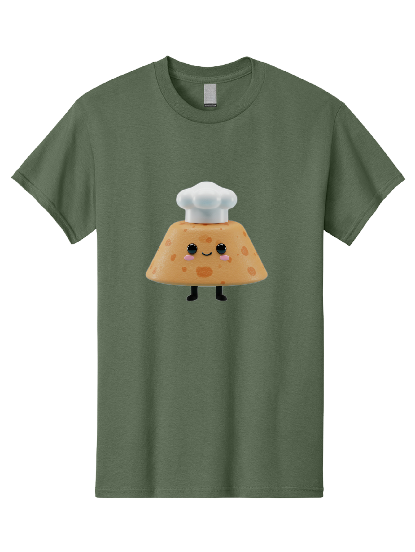 Cookie-Chef-Hat Men'S Graphic Tee, 100% Cotton, Comfortable Casual Summer Wear, Machine Washable, Smiling Cookie, Chef Hat, Cartoon Character, Kawaii Food, Funny Baked Goods, Adorable Dessert, Cute Pastry Baa397