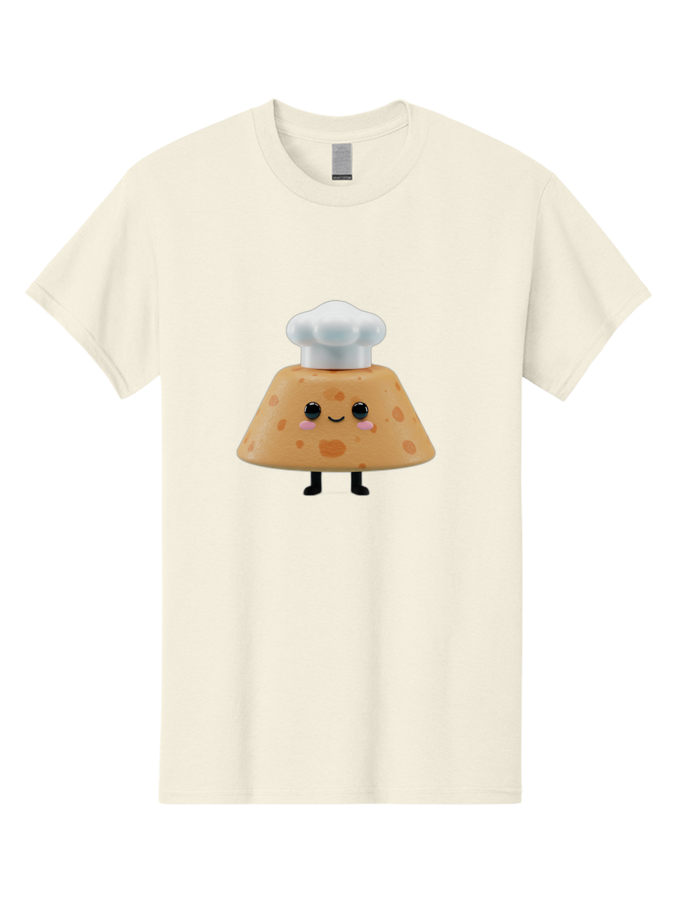 Cookie-Chef-Hat Men'S Graphic Tee, 100% Cotton, Comfortable Casual Summer Wear, Machine Washable, Smiling Cookie, Chef Hat, Cartoon Character, Kawaii Food, Funny Baked Goods, Adorable Dessert, Cute Pastry Baa397