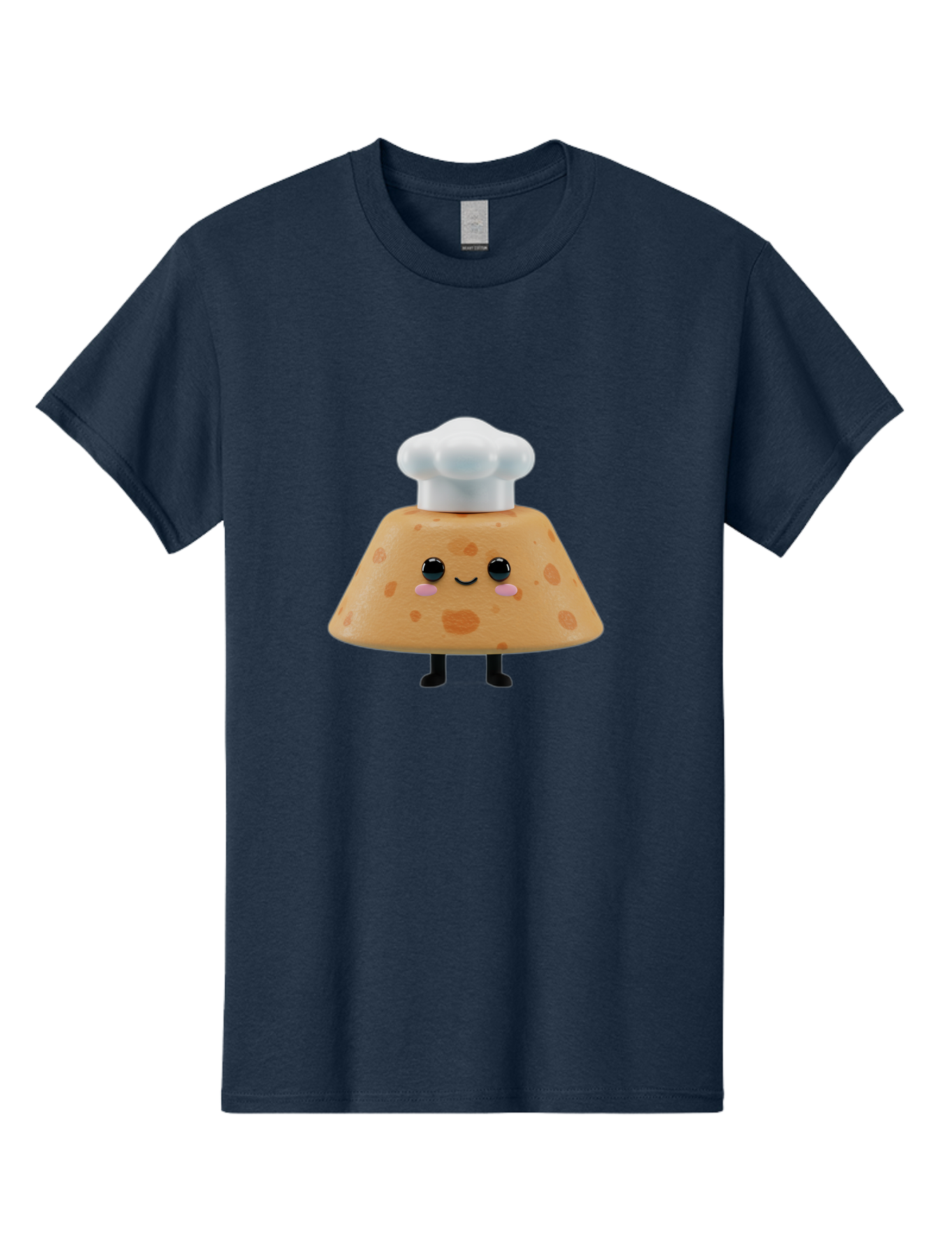 Cookie-Chef-Hat Men'S Graphic Tee, 100% Cotton, Comfortable Casual Summer Wear, Machine Washable, Smiling Cookie, Chef Hat, Cartoon Character, Kawaii Food, Funny Baked Goods, Adorable Dessert, Cute Pastry Baa397