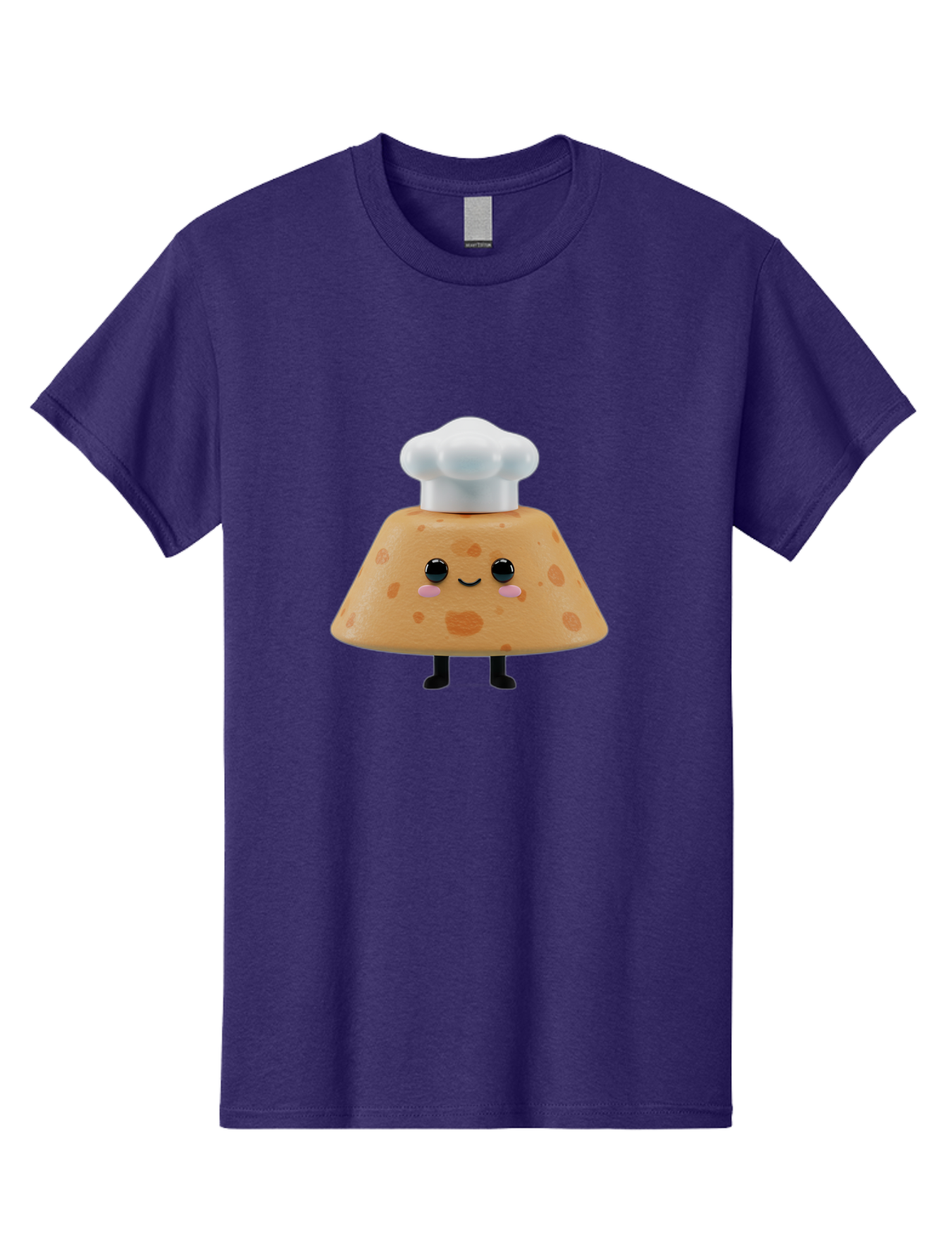 Cookie-Chef-Hat Men'S Graphic Tee, 100% Cotton, Comfortable Casual Summer Wear, Machine Washable, Smiling Cookie, Chef Hat, Cartoon Character, Kawaii Food, Funny Baked Goods, Adorable Dessert, Cute Pastry Baa397