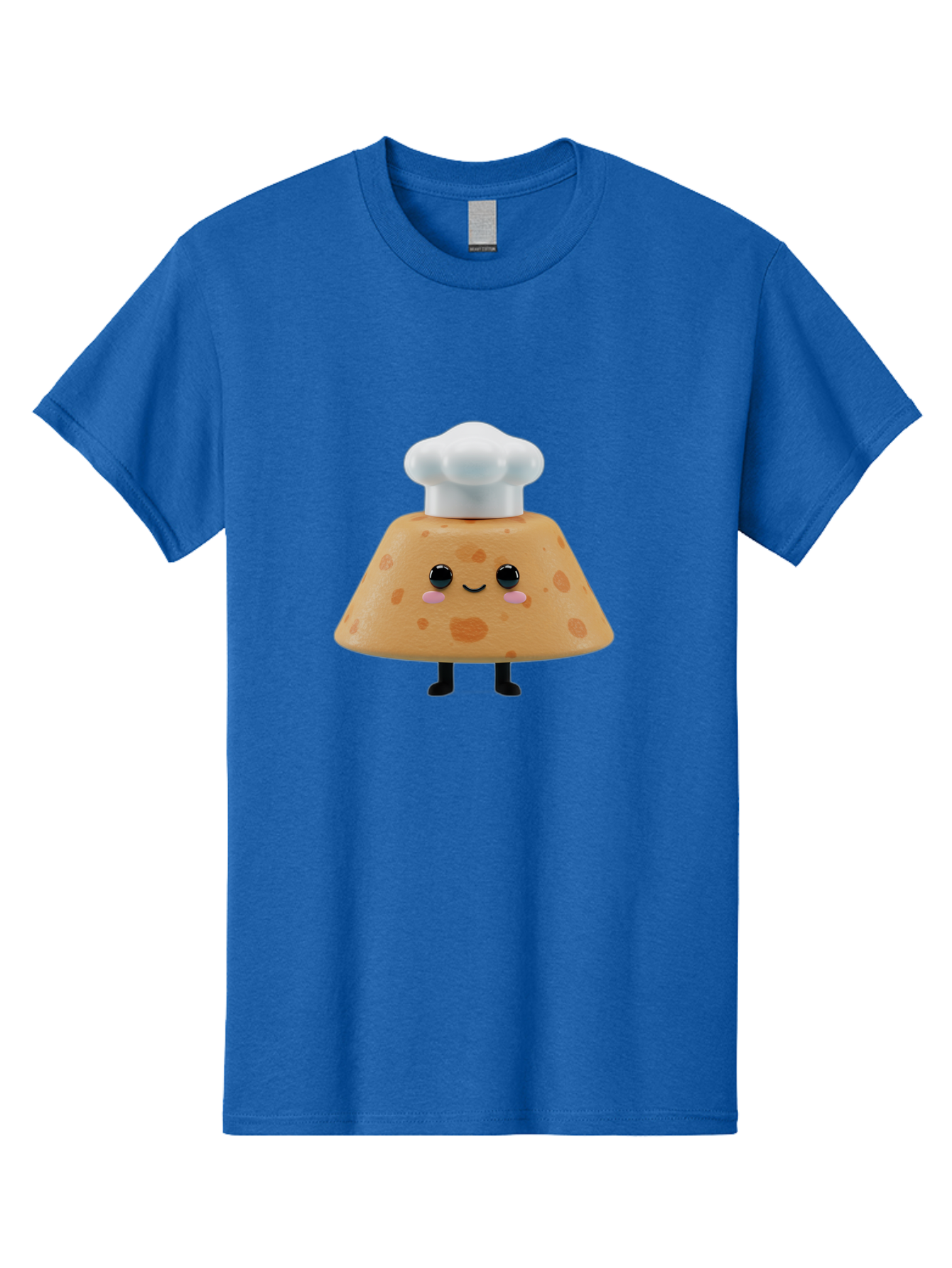Cookie-Chef-Hat Men'S Graphic Tee, 100% Cotton, Comfortable Casual Summer Wear, Machine Washable, Smiling Cookie, Chef Hat, Cartoon Character, Kawaii Food, Funny Baked Goods, Adorable Dessert, Cute Pastry Baa397