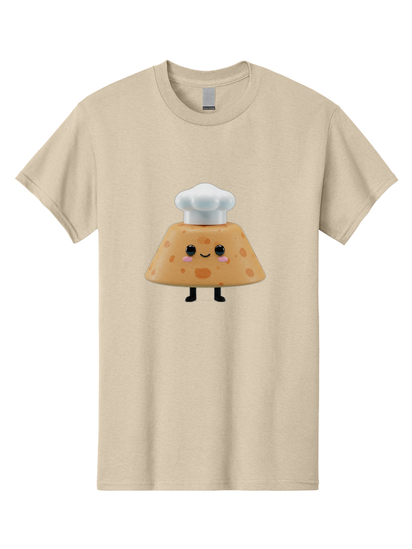 Cookie-Chef-Hat Men'S Graphic Tee, 100% Cotton, Comfortable Casual Summer Wear, Machine Washable, Smiling Cookie, Chef Hat, Cartoon Character, Kawaii Food, Funny Baked Goods, Adorable Dessert, Cute Pastry Baa397