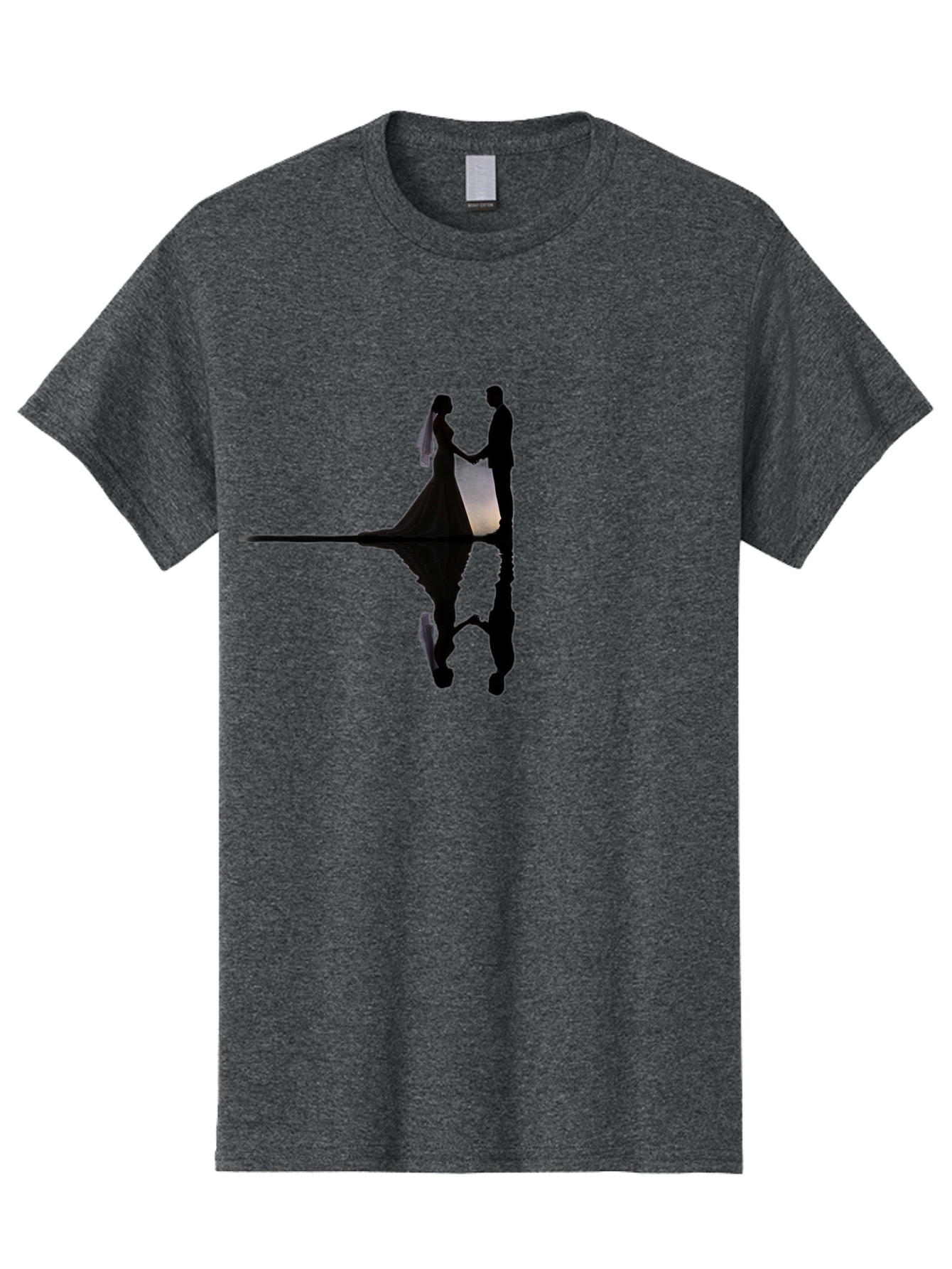 Couple-Silhouette-1 Men'S Graphic Tee, 100% Cotton, Comfortable Casual Summer Wear, Machine Washable, Couple Holding Hands, Romantic Love, Wedding Vows, Couple'S Unity, Hand In Hand, Love Forever, Together Forever, Silhouette Art Baa406