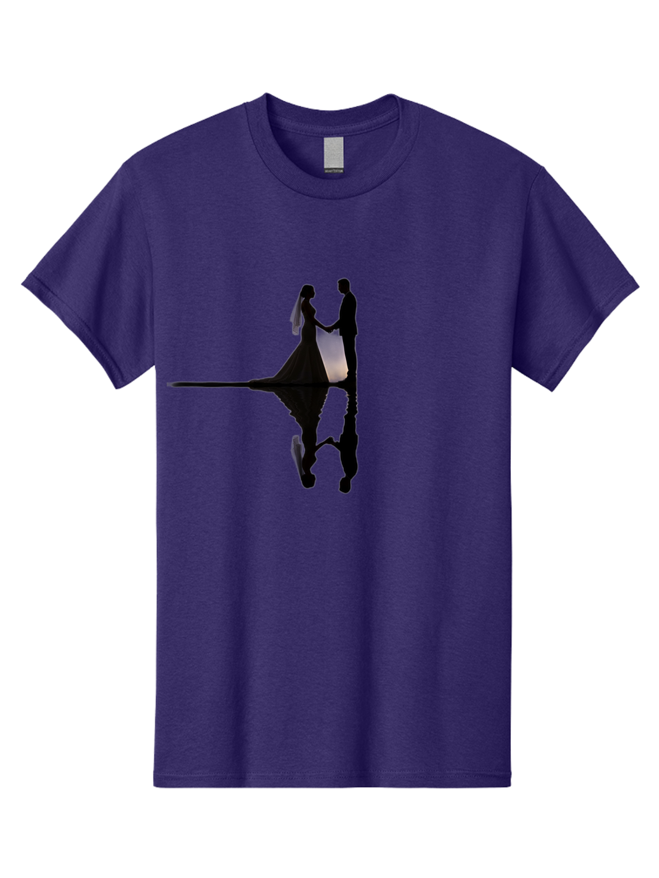 Couple-Silhouette-1 Men'S Graphic Tee, 100% Cotton, Comfortable Casual Summer Wear, Machine Washable, Couple Holding Hands, Romantic Love, Wedding Vows, Couple'S Unity, Hand In Hand, Love Forever, Together Forever, Silhouette Art Baa406