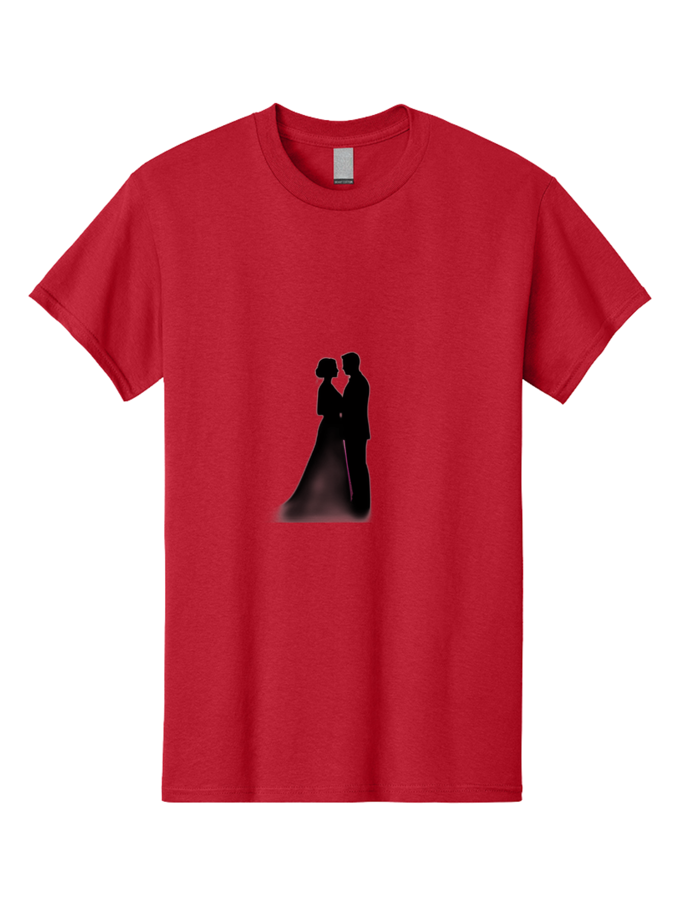 Couple-Silhouette Men'S Graphic Tee, 100% Cotton, Comfortable Casual Summer Wear, Machine Washable, Couple Kissing, Romantic Love, Wedding Couple, Silhouette, Tender Moment, Intimate Kiss, Love Birds Baa408