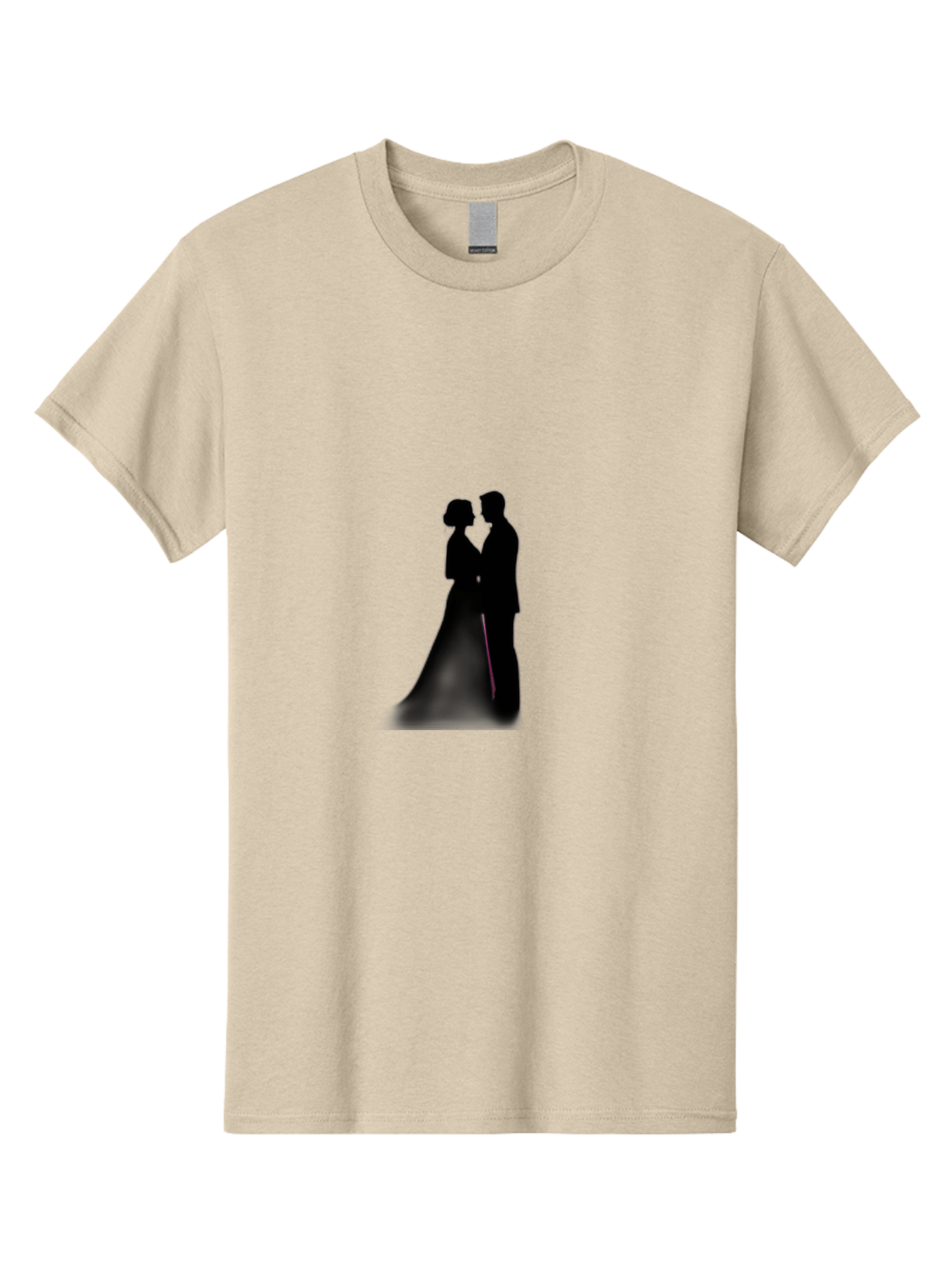 Couple-Silhouette Men'S Graphic Tee, 100% Cotton, Comfortable Casual Summer Wear, Machine Washable, Couple Kissing, Romantic Love, Wedding Couple, Silhouette, Tender Moment, Intimate Kiss, Love Birds Baa408