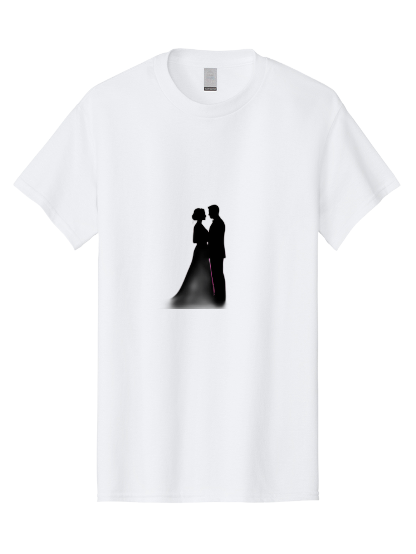 Couple-Silhouette Men'S Graphic Tee, 100% Cotton, Comfortable Casual Summer Wear, Machine Washable, Couple Kissing, Romantic Love, Wedding Couple, Silhouette, Tender Moment, Intimate Kiss, Love Birds Baa408