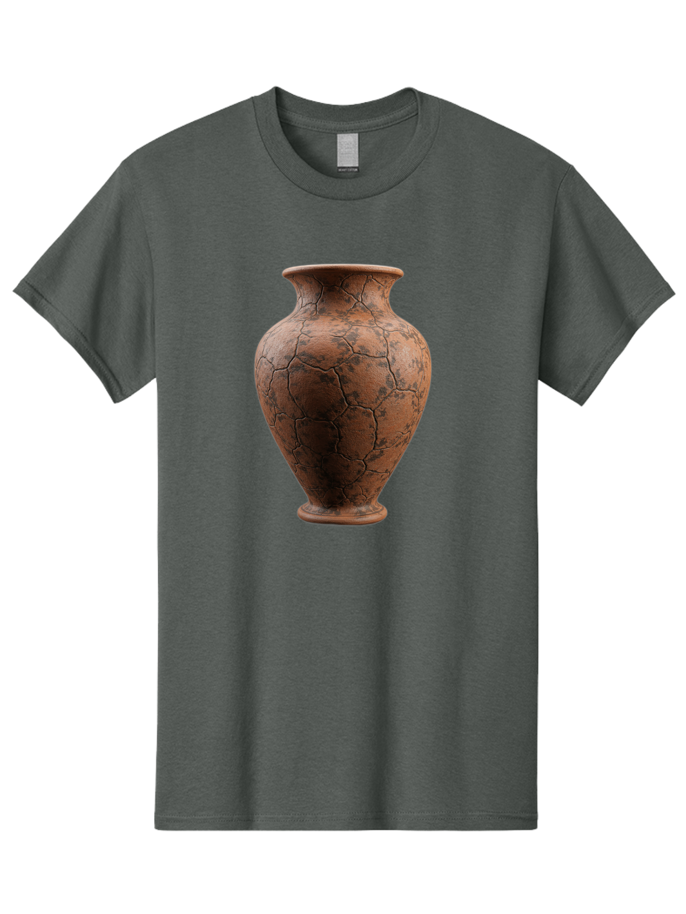 Cracked-Clay-Vase Men'S Graphic Tee, 100% Cotton, Comfortable Casual Summer Wear, Machine Washable, Vintage Vase, Terracotta Pot, Cracked Earthy Texture, Rustic Decor, Aged Pottery, Earthy Tones, Distressed Finish, Antique Style, Ceramic Art Baa410