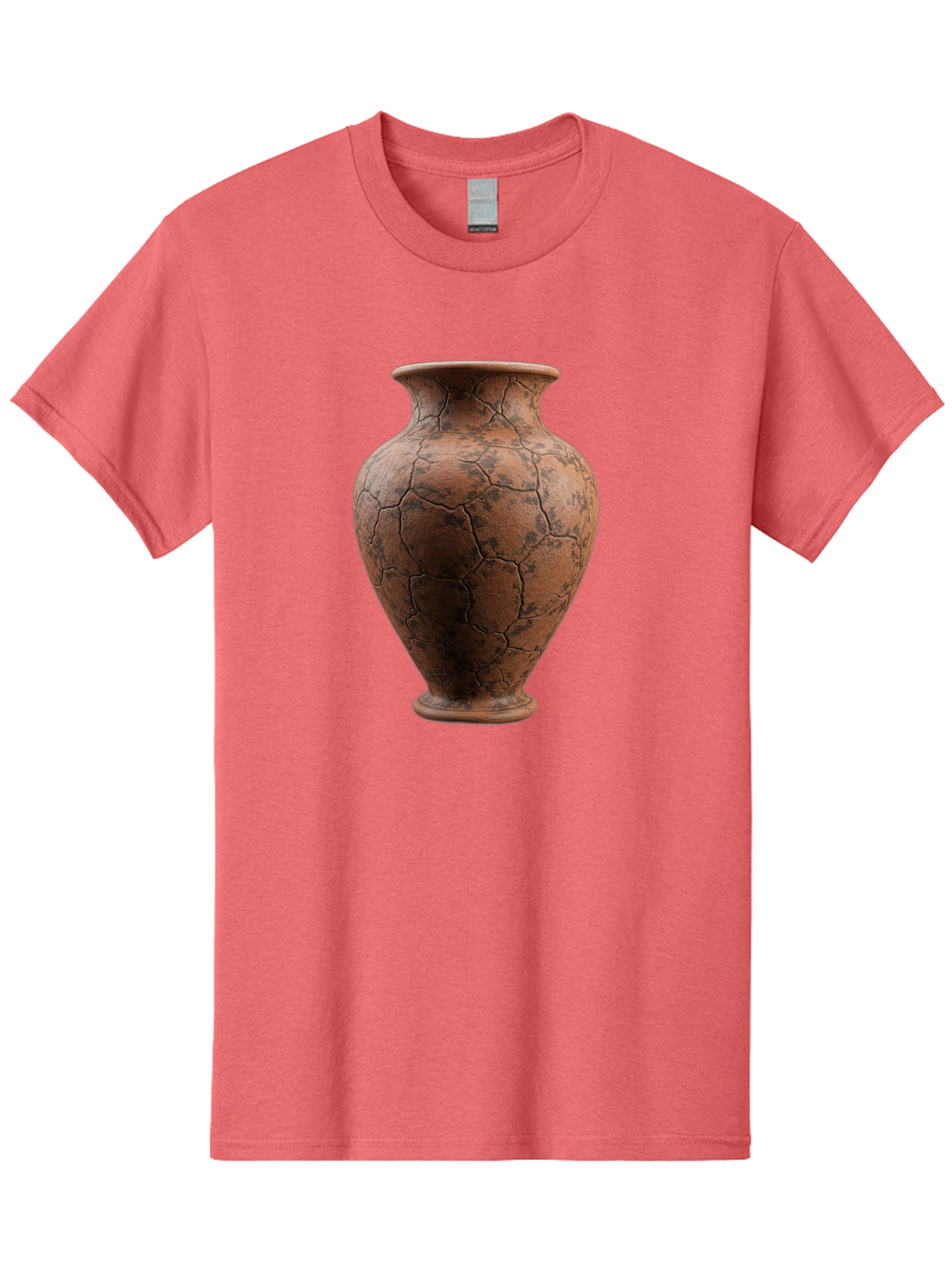 Cracked-Clay-Vase Men'S Graphic Tee, 100% Cotton, Comfortable Casual Summer Wear, Machine Washable, Vintage Vase, Terracotta Pot, Cracked Earthy Texture, Rustic Decor, Aged Pottery, Earthy Tones, Distressed Finish, Antique Style, Ceramic Art Baa410