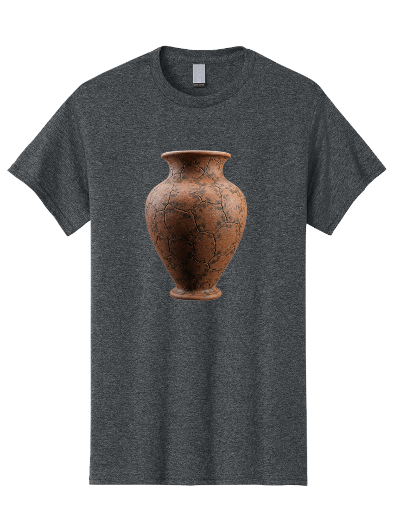 Cracked-Clay-Vase Men'S Graphic Tee, 100% Cotton, Comfortable Casual Summer Wear, Machine Washable, Vintage Vase, Terracotta Pot, Cracked Earthy Texture, Rustic Decor, Aged Pottery, Earthy Tones, Distressed Finish, Antique Style, Ceramic Art Baa410