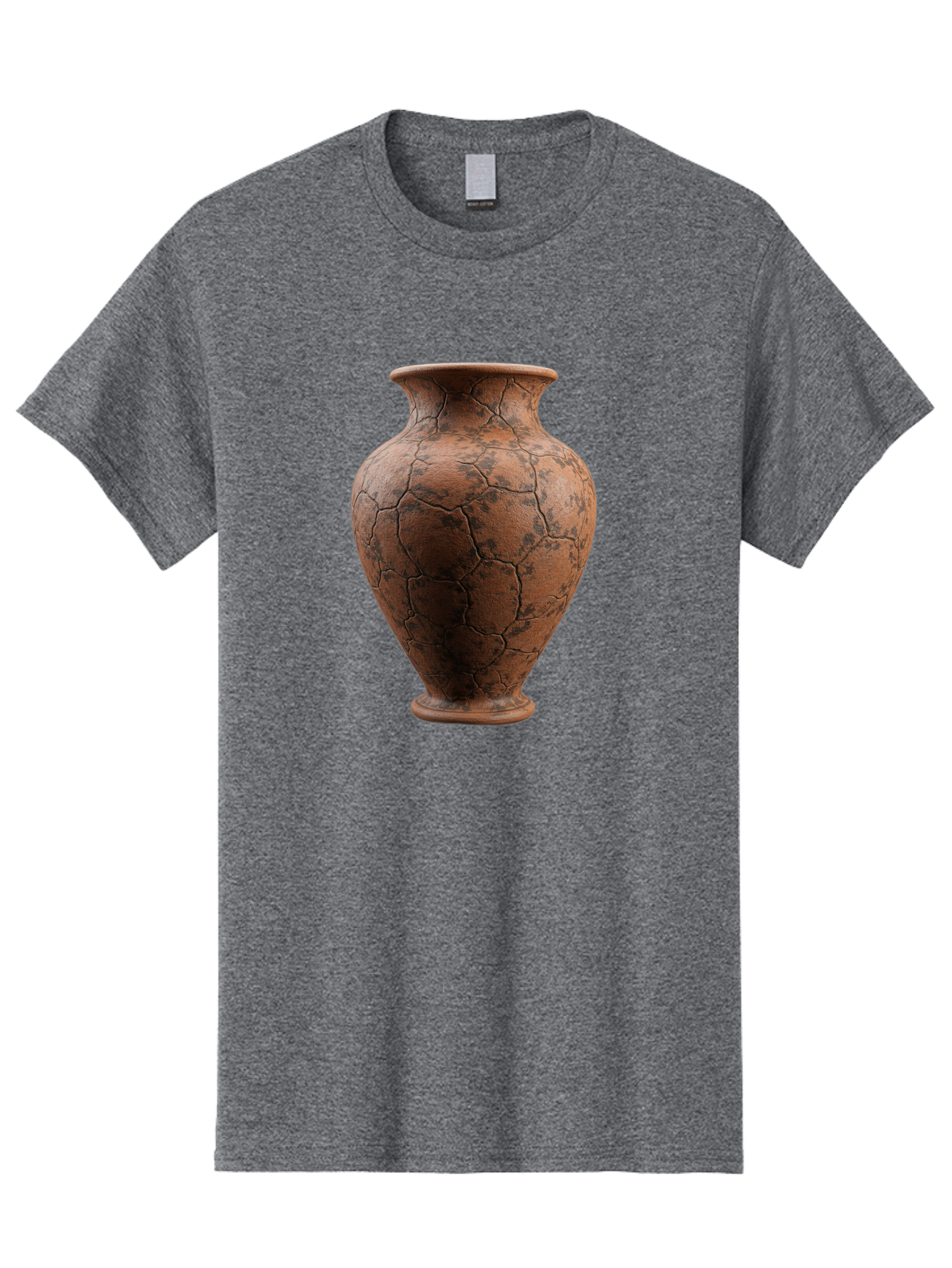 Cracked-Clay-Vase Men'S Graphic Tee, 100% Cotton, Comfortable Casual Summer Wear, Machine Washable, Vintage Vase, Terracotta Pot, Cracked Earthy Texture, Rustic Decor, Aged Pottery, Earthy Tones, Distressed Finish, Antique Style, Ceramic Art Baa410