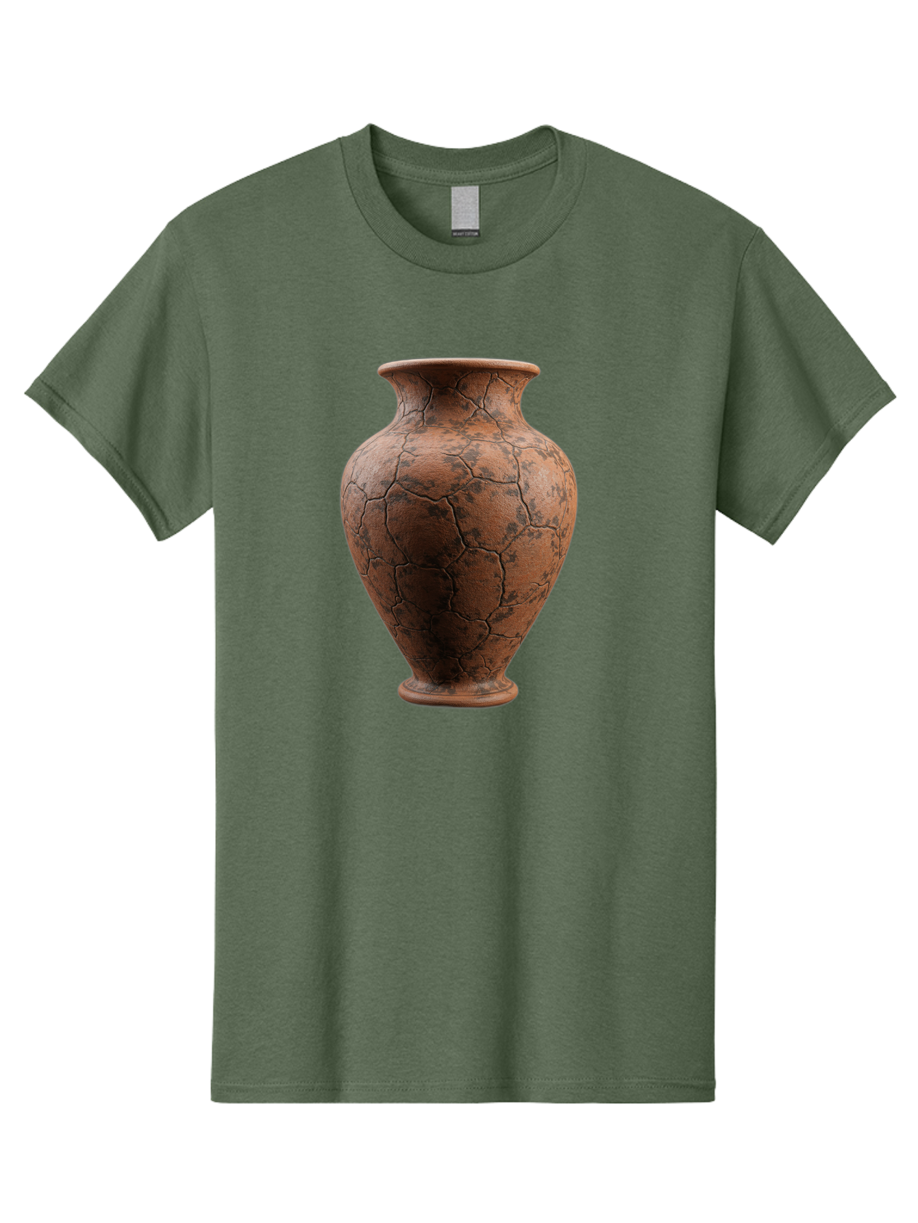 Cracked-Clay-Vase Men'S Graphic Tee, 100% Cotton, Comfortable Casual Summer Wear, Machine Washable, Vintage Vase, Terracotta Pot, Cracked Earthy Texture, Rustic Decor, Aged Pottery, Earthy Tones, Distressed Finish, Antique Style, Ceramic Art Baa410
