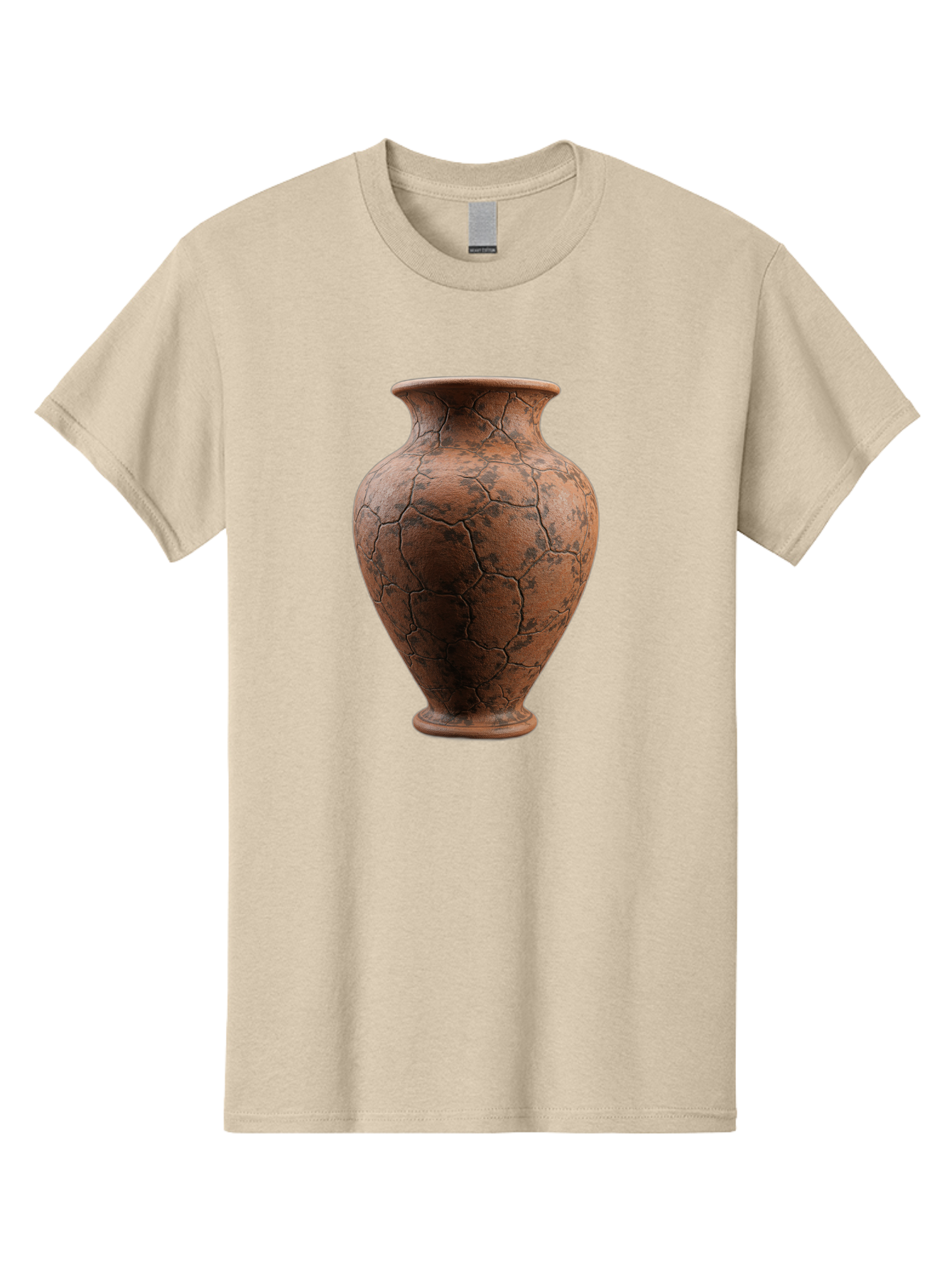 Cracked-Clay-Vase Men'S Graphic Tee, 100% Cotton, Comfortable Casual Summer Wear, Machine Washable, Vintage Vase, Terracotta Pot, Cracked Earthy Texture, Rustic Decor, Aged Pottery, Earthy Tones, Distressed Finish, Antique Style, Ceramic Art Baa410