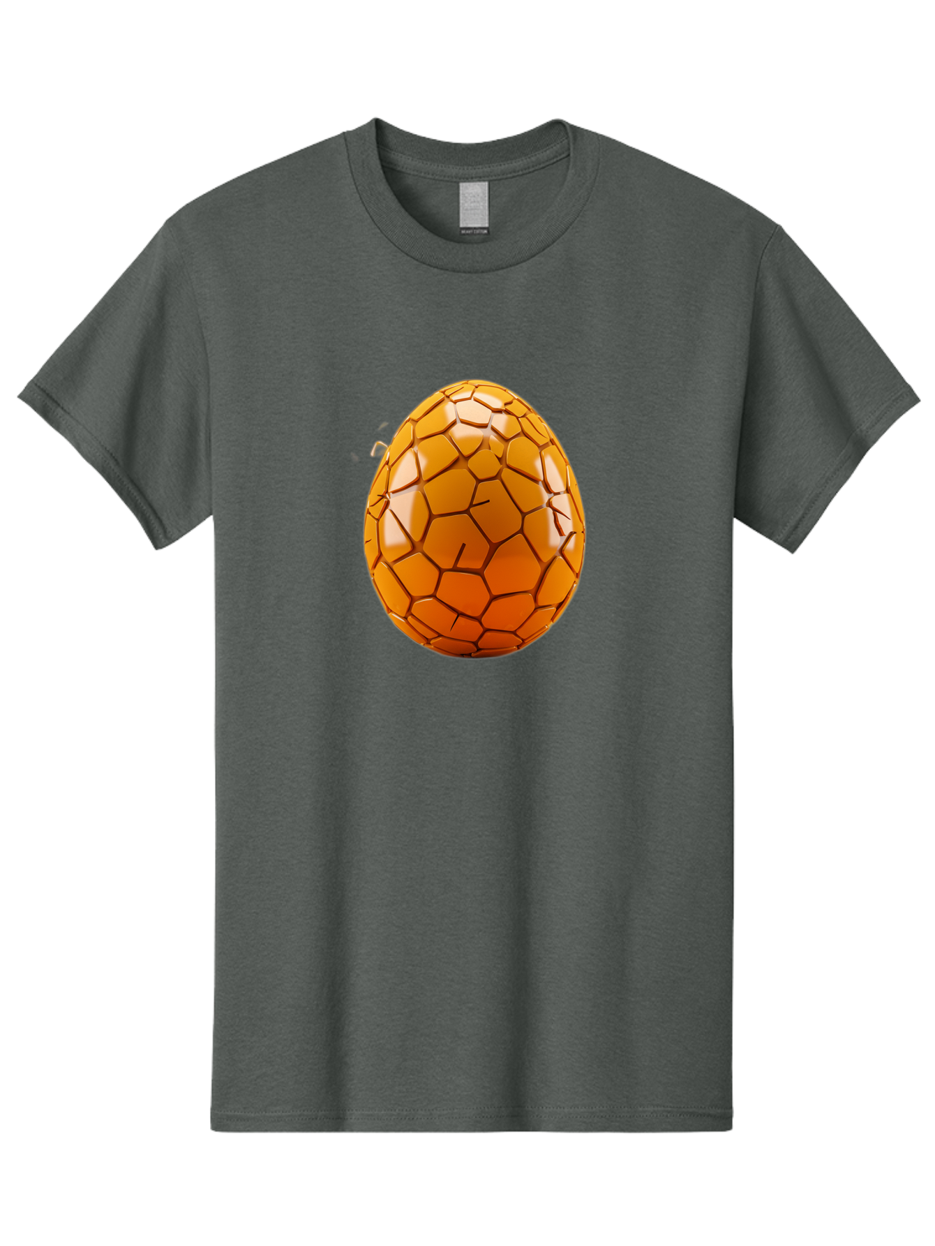 Cracked-Golden-Egg Men'S Graphic Tee, 100% Cotton, Comfortable Casual Summer Wear, Machine Washable, Soccer Ball Texture, Egg Shape, Golden Color, Shiny Surface, Geometric Pattern, Sporty Design, Unique Fusion, Easter Egg Inspiration, Baa411