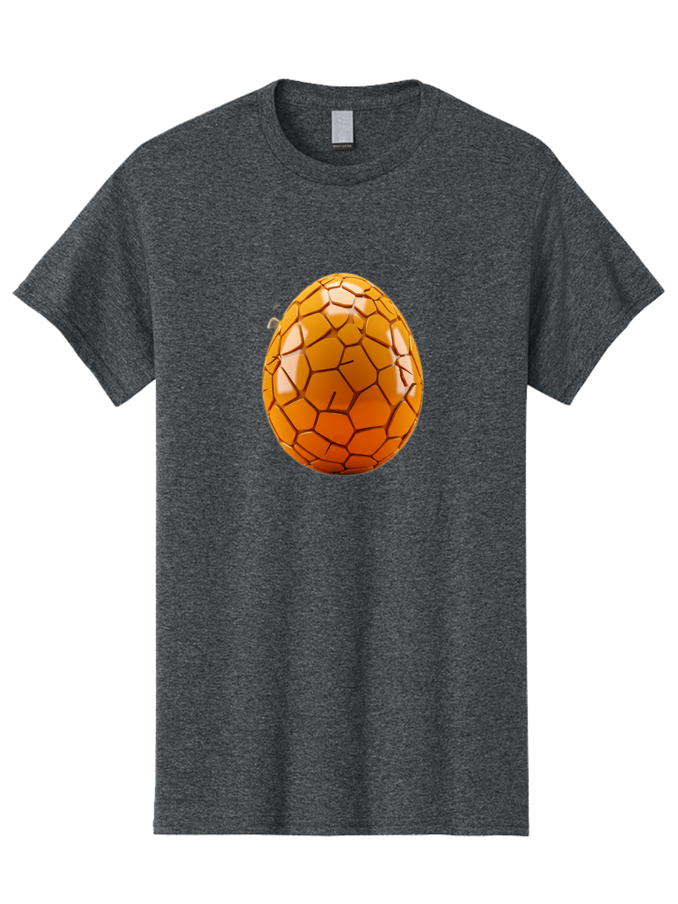 Cracked-Golden-Egg Men'S Graphic Tee, 100% Cotton, Comfortable Casual Summer Wear, Machine Washable, Soccer Ball Texture, Egg Shape, Golden Color, Shiny Surface, Geometric Pattern, Sporty Design, Unique Fusion, Easter Egg Inspiration, Baa411