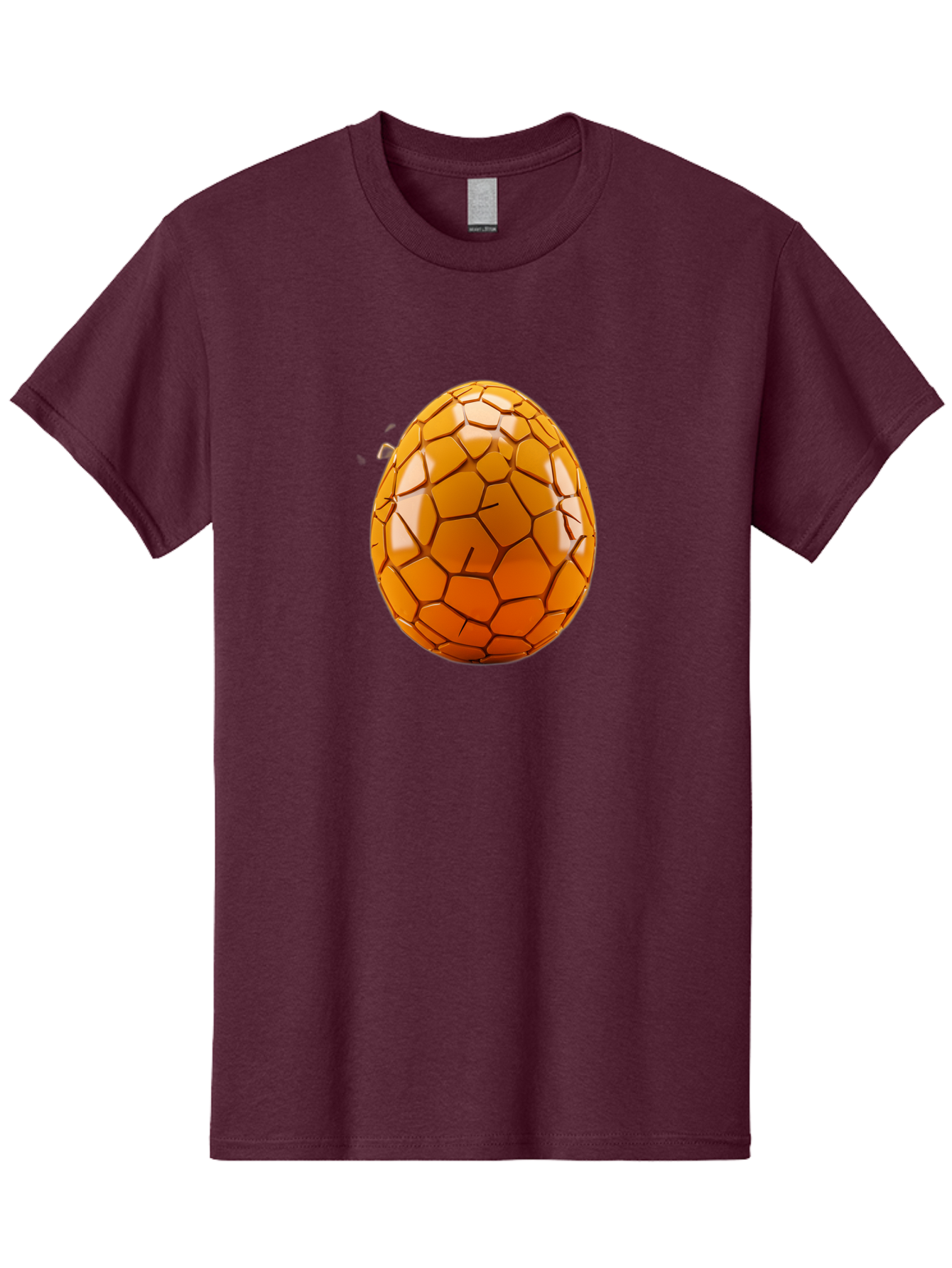 Cracked-Golden-Egg Men'S Graphic Tee, 100% Cotton, Comfortable Casual Summer Wear, Machine Washable, Soccer Ball Texture, Egg Shape, Golden Color, Shiny Surface, Geometric Pattern, Sporty Design, Unique Fusion, Easter Egg Inspiration, Baa411