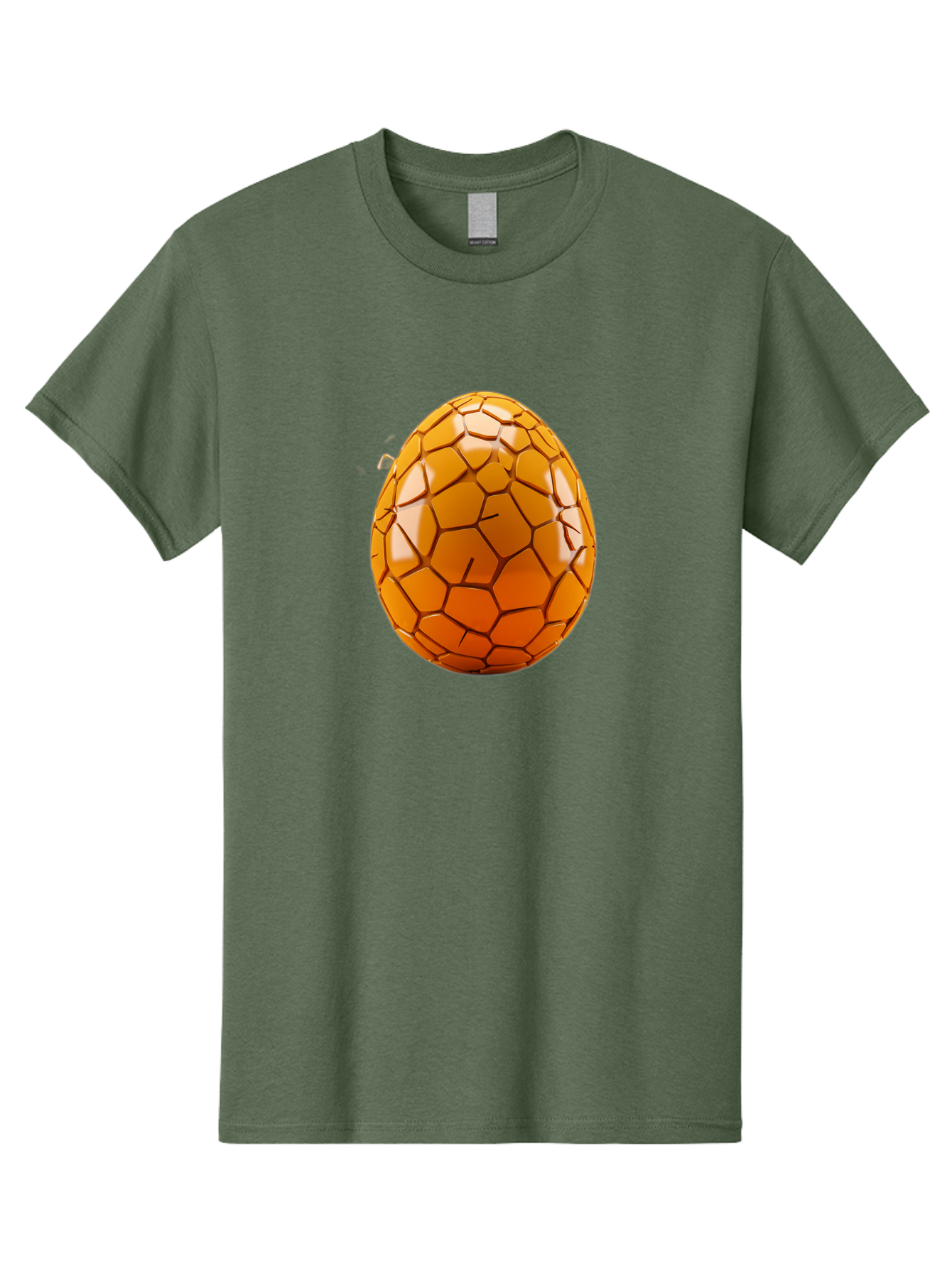 Cracked-Golden-Egg Men'S Graphic Tee, 100% Cotton, Comfortable Casual Summer Wear, Machine Washable, Soccer Ball Texture, Egg Shape, Golden Color, Shiny Surface, Geometric Pattern, Sporty Design, Unique Fusion, Easter Egg Inspiration, Baa411