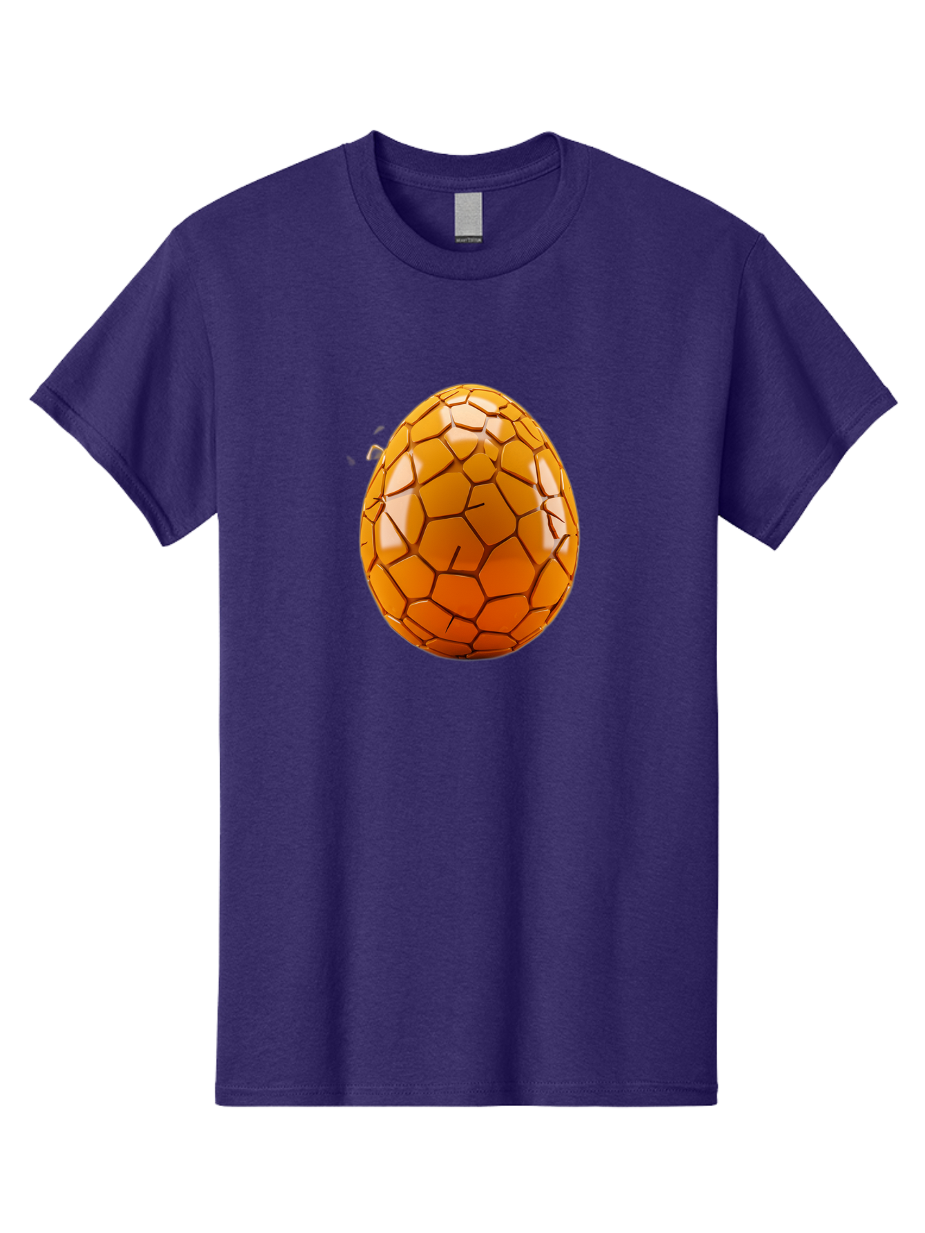 Cracked-Golden-Egg Men'S Graphic Tee, 100% Cotton, Comfortable Casual Summer Wear, Machine Washable, Soccer Ball Texture, Egg Shape, Golden Color, Shiny Surface, Geometric Pattern, Sporty Design, Unique Fusion, Easter Egg Inspiration, Baa411