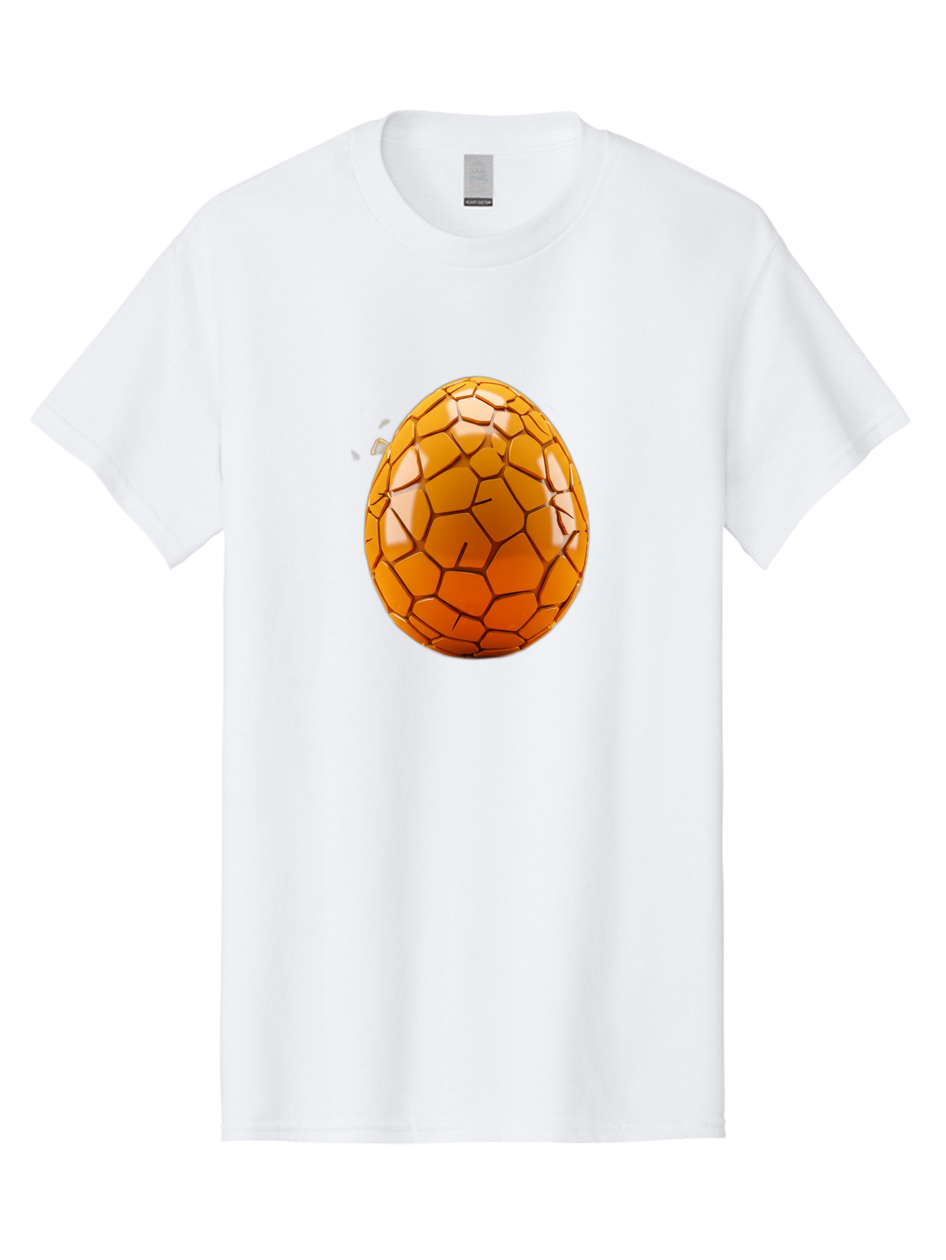 Cracked-Golden-Egg Men'S Graphic Tee, 100% Cotton, Comfortable Casual Summer Wear, Machine Washable, Soccer Ball Texture, Egg Shape, Golden Color, Shiny Surface, Geometric Pattern, Sporty Design, Unique Fusion, Easter Egg Inspiration, Baa411
