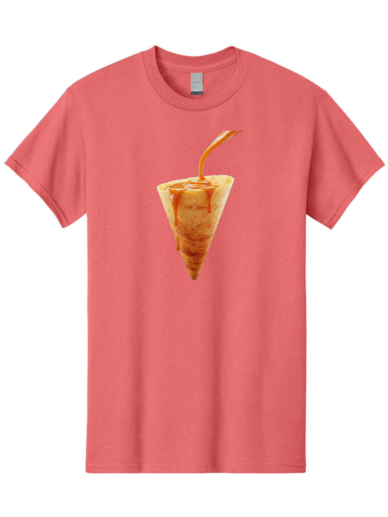 Crepe-With-Caramel-Sauce Men'S Graphic Tee, 100% Cotton, Comfortable Casual Summer Wear, Machine Washable, Caramel Sauce, Crepe, Sweet Treat, Dessert, Creamy Topping, Indulgent, French Cuisine, Caramel Drizzle, Pastry Baa415