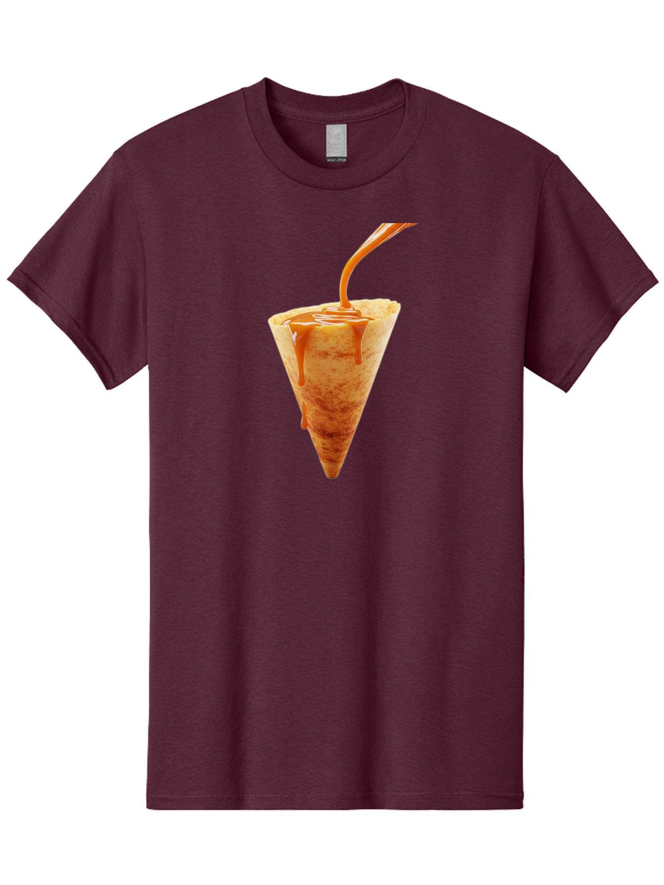 Crepe-With-Caramel-Sauce Men'S Graphic Tee, 100% Cotton, Comfortable Casual Summer Wear, Machine Washable, Caramel Sauce, Crepe, Sweet Treat, Dessert, Creamy Topping, Indulgent, French Cuisine, Caramel Drizzle, Pastry Baa415