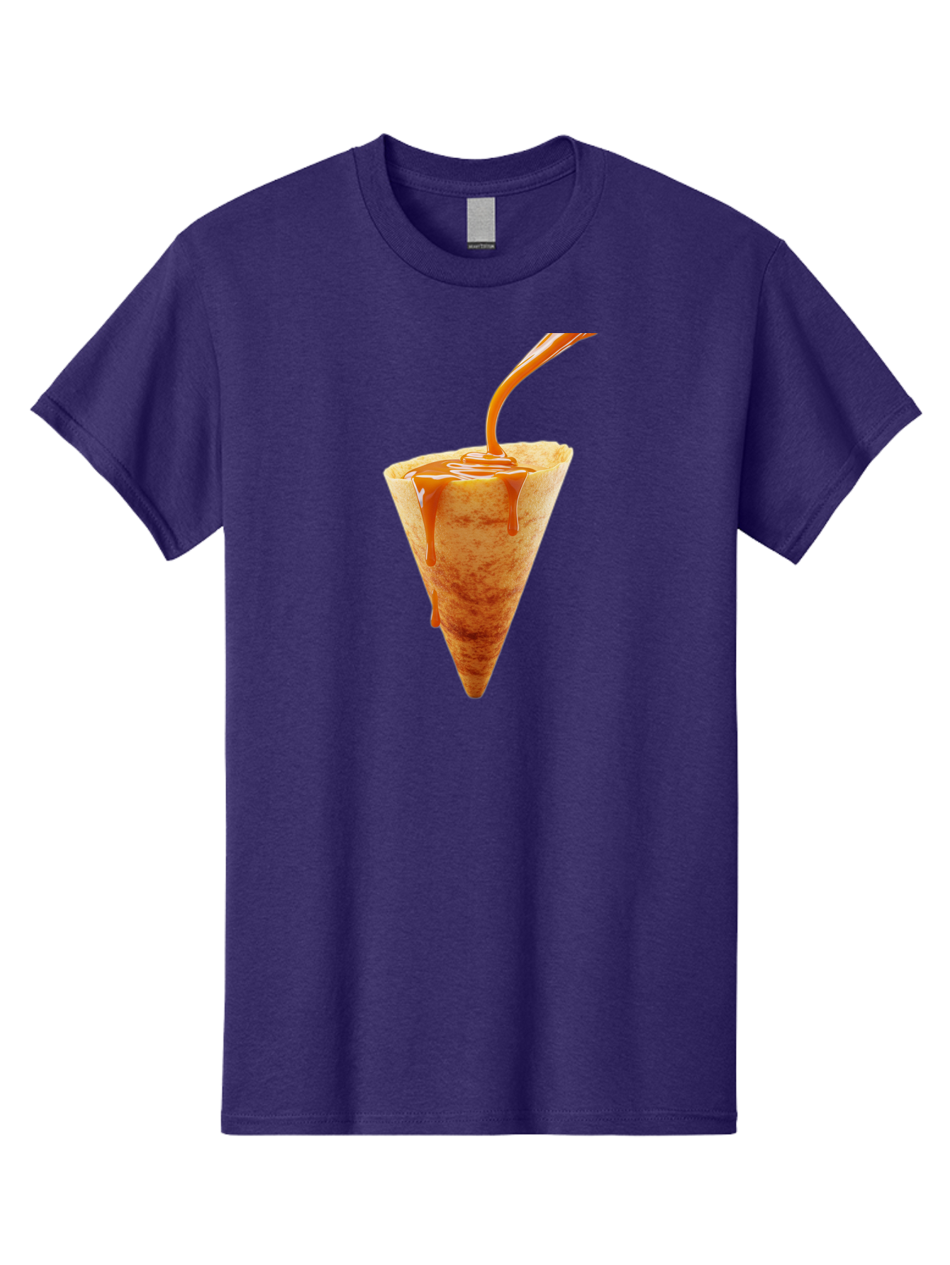 Crepe-With-Caramel-Sauce Men'S Graphic Tee, 100% Cotton, Comfortable Casual Summer Wear, Machine Washable, Caramel Sauce, Crepe, Sweet Treat, Dessert, Creamy Topping, Indulgent, French Cuisine, Caramel Drizzle, Pastry Baa415