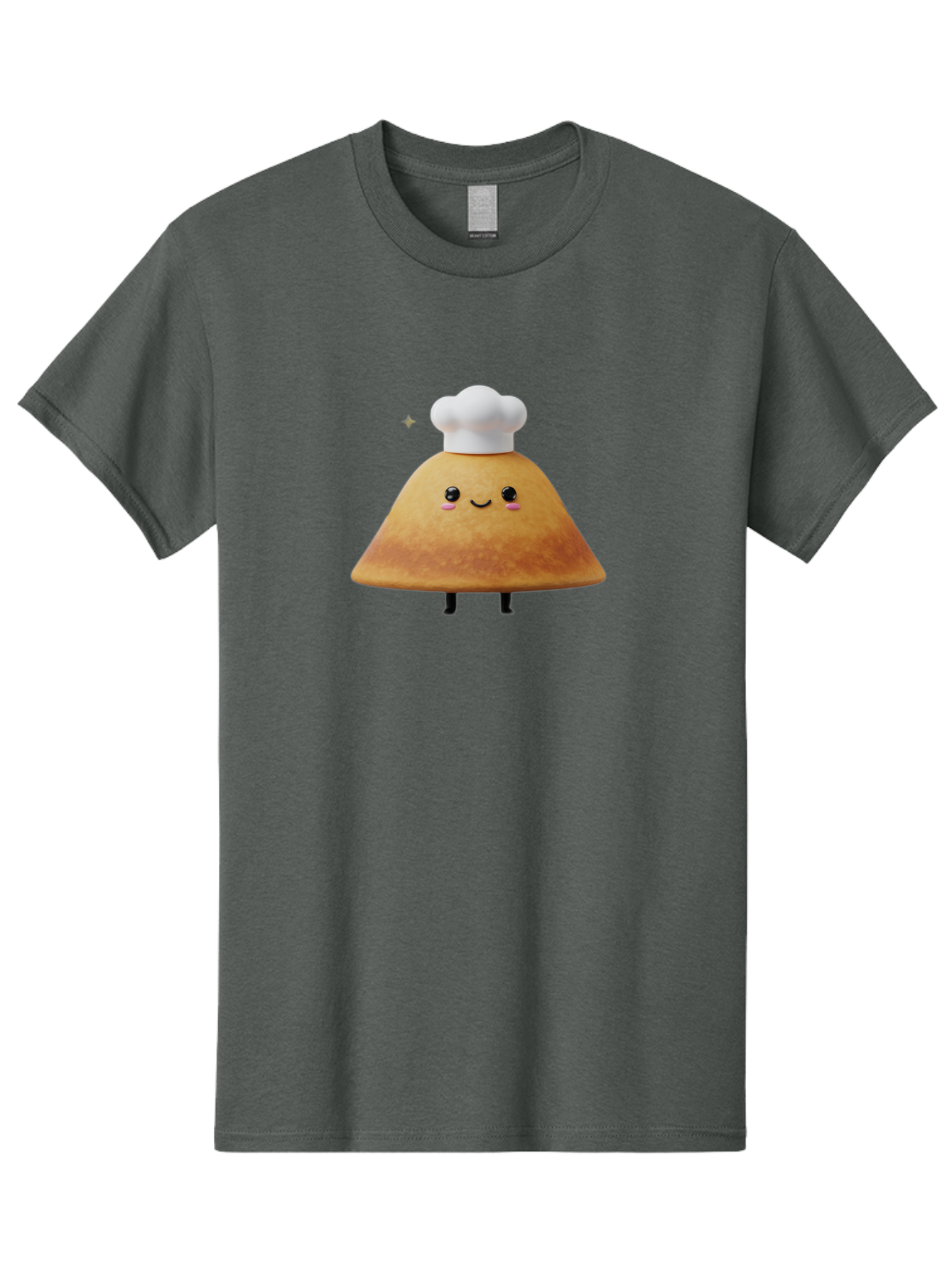 Crepe Men'S Graphic Tee, 100% Cotton, Comfortable Casual Summer Wear, Machine Washable, Crepe With Chef Hat, Cartoon Food, Adorable Character, Smiling Face, Cute Animation, French Cuisine, Sweet Treat, Foodie Fun, Animated Delight, Baa416