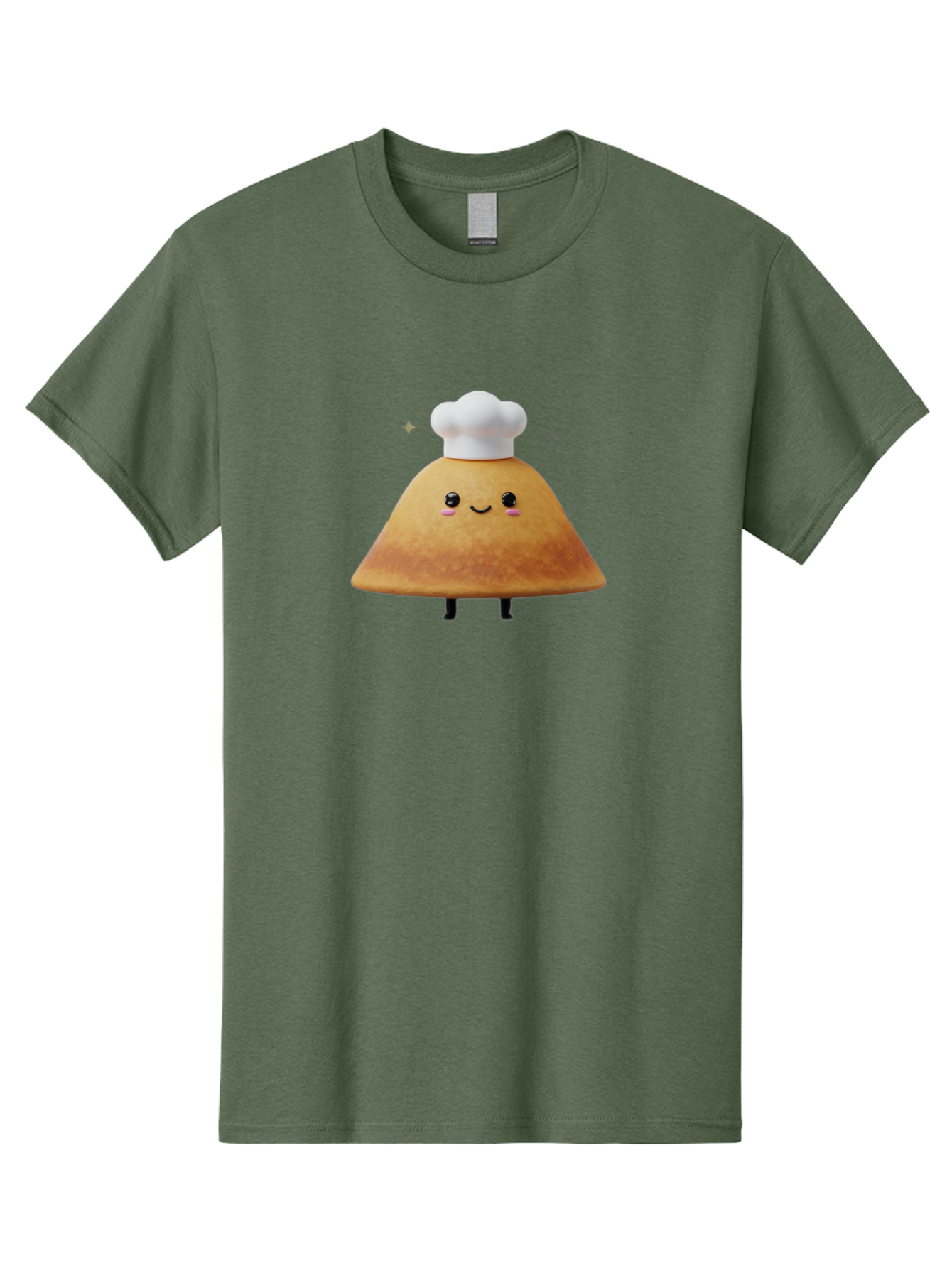 Crepe Men'S Graphic Tee, 100% Cotton, Comfortable Casual Summer Wear, Machine Washable, Crepe With Chef Hat, Cartoon Food, Adorable Character, Smiling Face, Cute Animation, French Cuisine, Sweet Treat, Foodie Fun, Animated Delight, Baa416