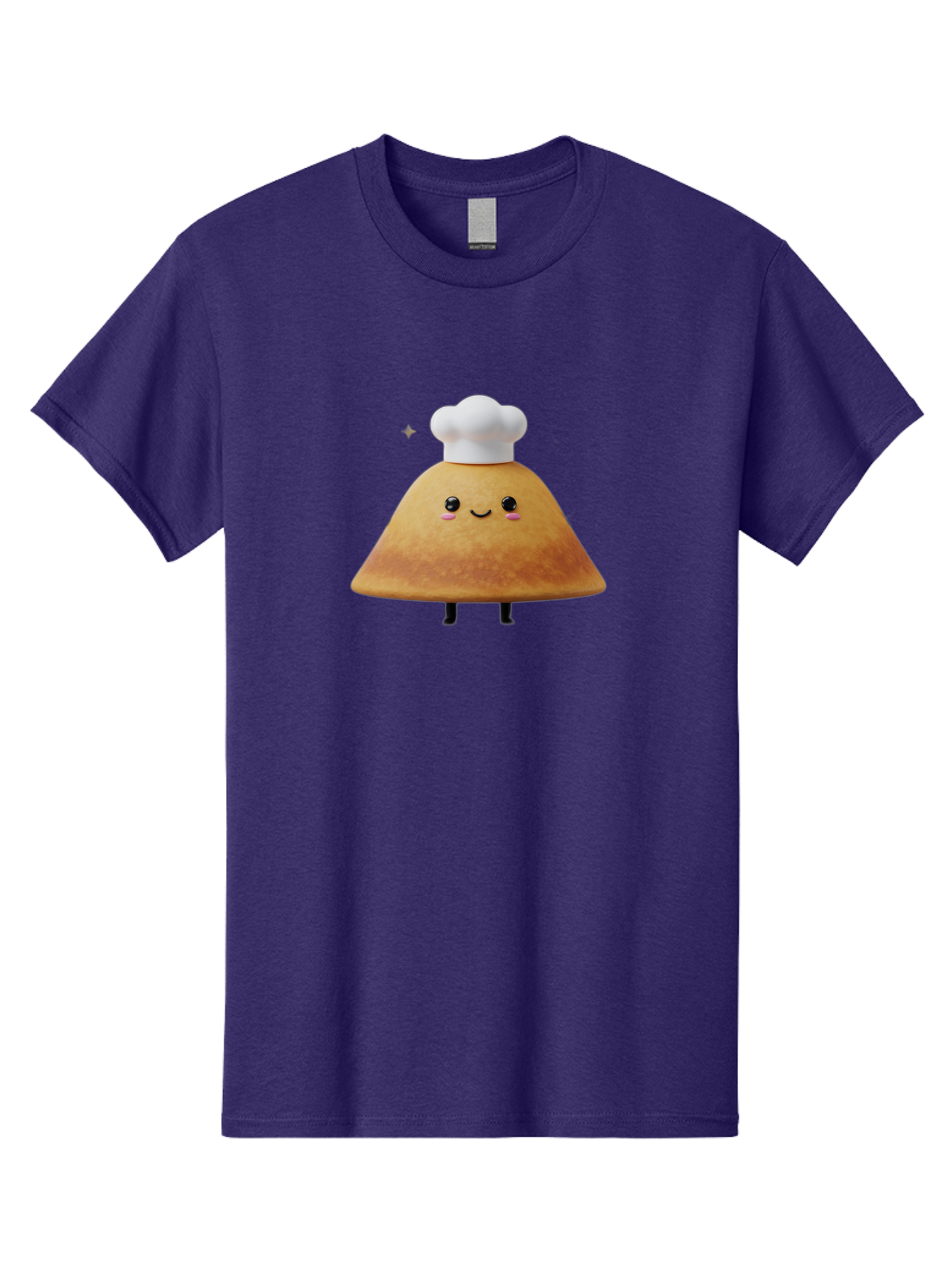Crepe Men'S Graphic Tee, 100% Cotton, Comfortable Casual Summer Wear, Machine Washable, Crepe With Chef Hat, Cartoon Food, Adorable Character, Smiling Face, Cute Animation, French Cuisine, Sweet Treat, Foodie Fun, Animated Delight, Baa416