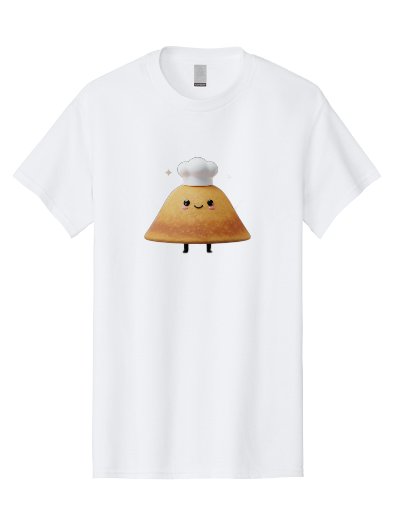 Crepe Men'S Graphic Tee, 100% Cotton, Comfortable Casual Summer Wear, Machine Washable, Crepe With Chef Hat, Cartoon Food, Adorable Character, Smiling Face, Cute Animation, French Cuisine, Sweet Treat, Foodie Fun, Animated Delight, Baa416
