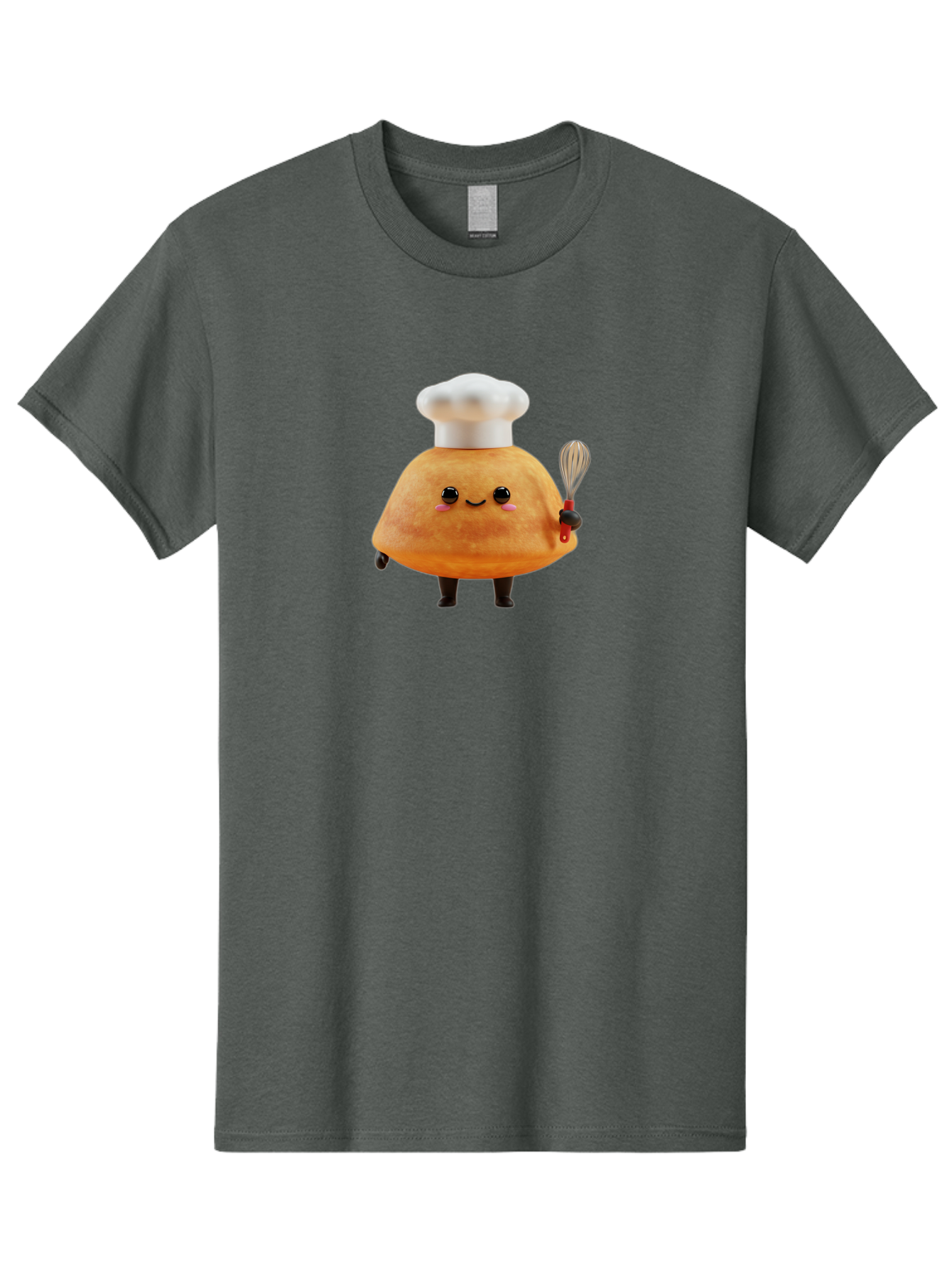 Croissant-Character Men'S Graphic Tee, 100% Cotton, Comfortable Casual Summer Wear, Machine Washable, Cartoon Bun, Chef'S Hat, Cute Pastry, Whimsical Character, Baking Illustration, Playful Food Art, Kitchen Delight, Sweet Treat Baa417