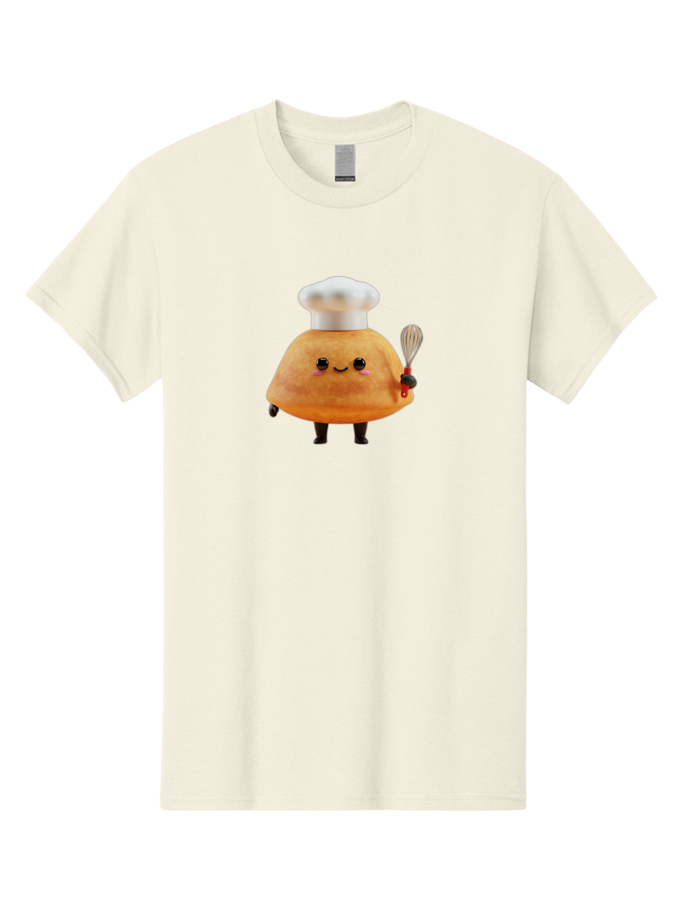 Croissant-Character Men'S Graphic Tee, 100% Cotton, Comfortable Casual Summer Wear, Machine Washable, Cartoon Bun, Chef'S Hat, Cute Pastry, Whimsical Character, Baking Illustration, Playful Food Art, Kitchen Delight, Sweet Treat Baa417