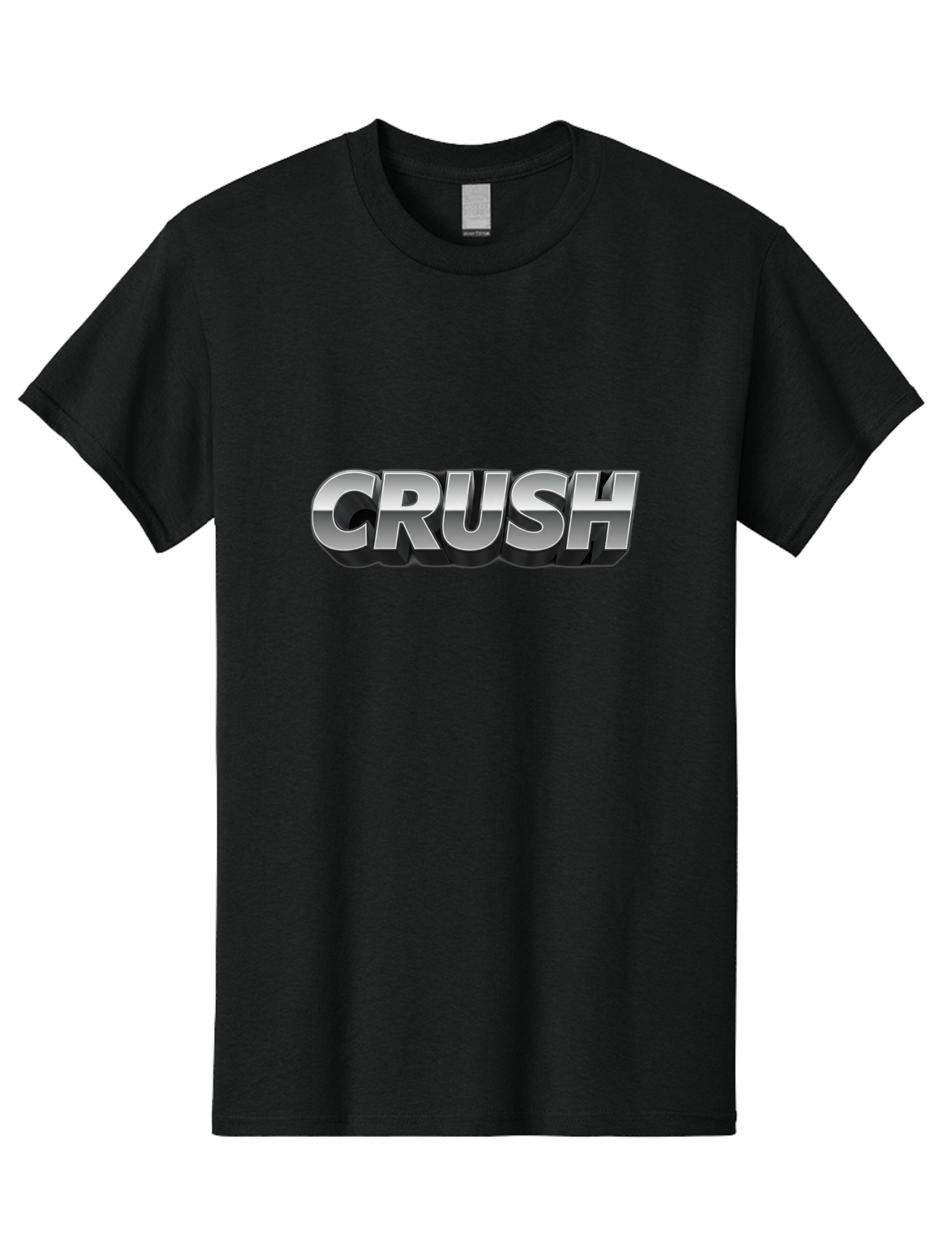 Crush Men'S Graphic Tee, 100% Cotton, Comfortable Casual Summer Wear, Machine Washable, Silver Metallic Text, Bold Font, Motivational Quote, Confident Message, Strong Typography, 3D Effect, Chrome Finish Baa420