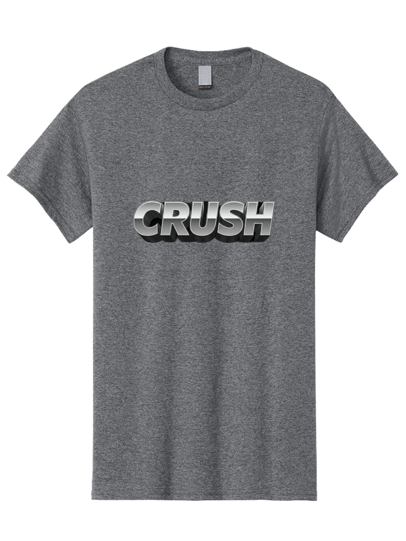 Crush Men'S Graphic Tee, 100% Cotton, Comfortable Casual Summer Wear, Machine Washable, Silver Metallic Text, Bold Font, Motivational Quote, Confident Message, Strong Typography, 3D Effect, Chrome Finish Baa420