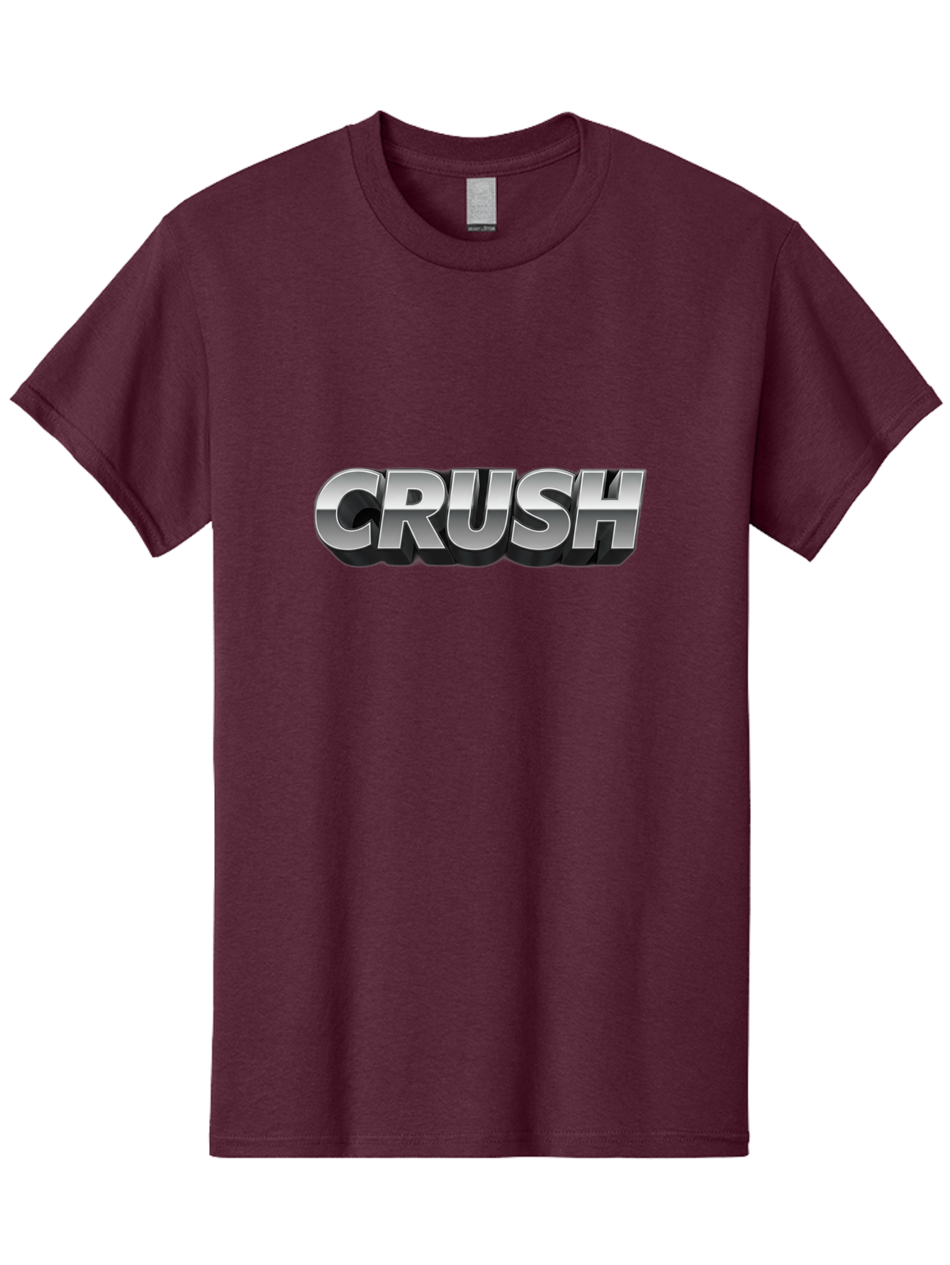 Crush Men'S Graphic Tee, 100% Cotton, Comfortable Casual Summer Wear, Machine Washable, Silver Metallic Text, Bold Font, Motivational Quote, Confident Message, Strong Typography, 3D Effect, Chrome Finish Baa420