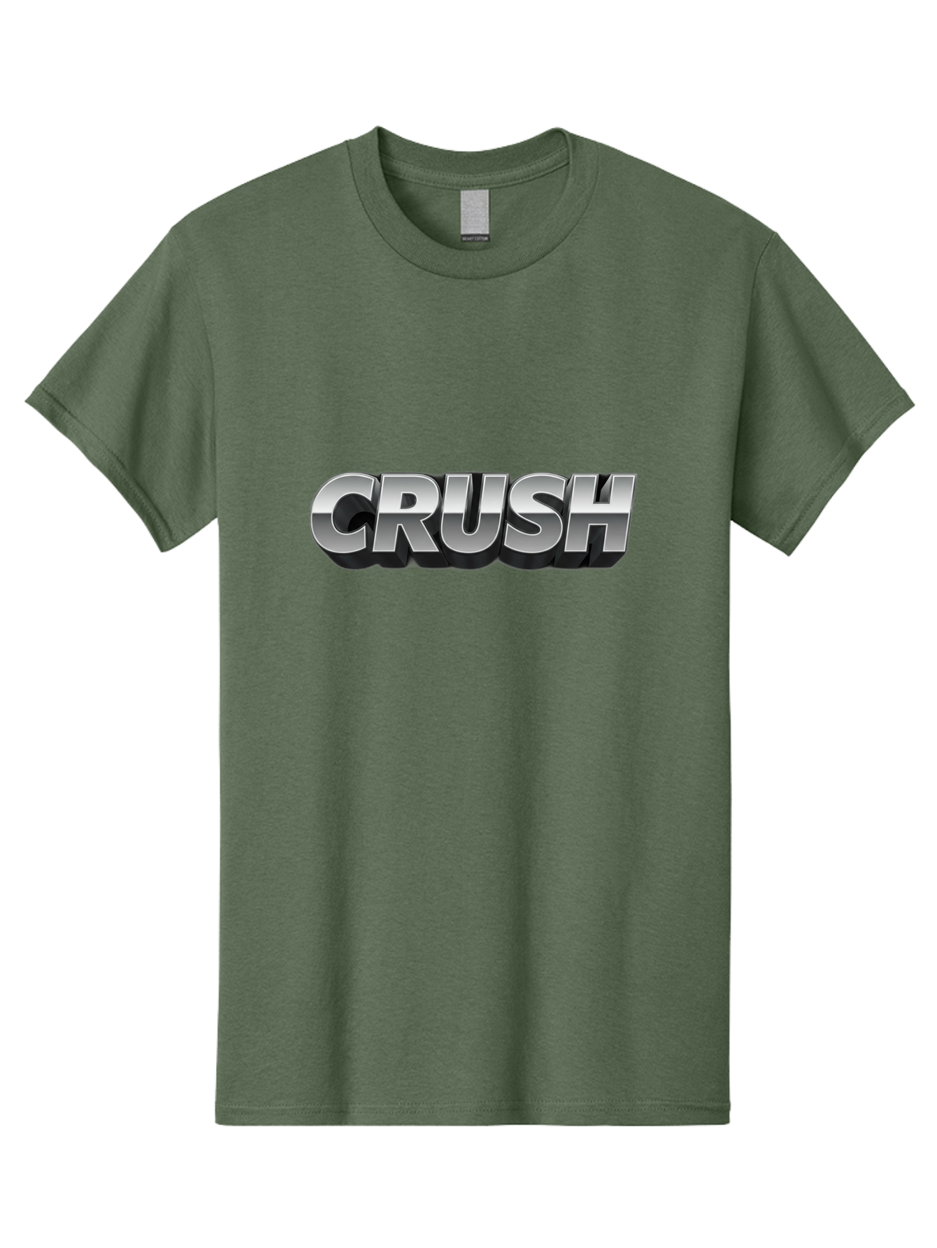 Crush Men'S Graphic Tee, 100% Cotton, Comfortable Casual Summer Wear, Machine Washable, Silver Metallic Text, Bold Font, Motivational Quote, Confident Message, Strong Typography, 3D Effect, Chrome Finish Baa420