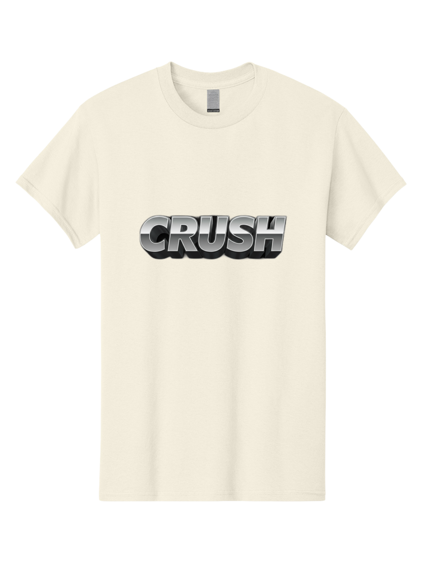 Crush Men'S Graphic Tee, 100% Cotton, Comfortable Casual Summer Wear, Machine Washable, Silver Metallic Text, Bold Font, Motivational Quote, Confident Message, Strong Typography, 3D Effect, Chrome Finish Baa420