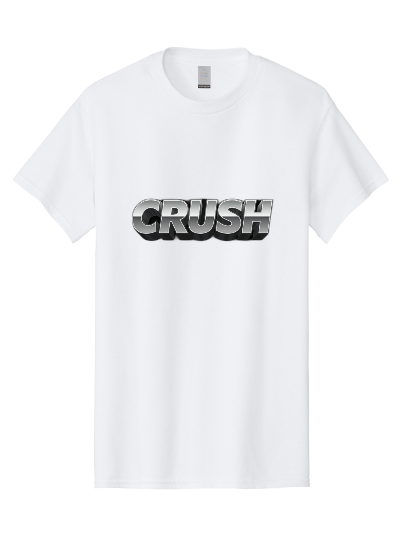Crush Men'S Graphic Tee, 100% Cotton, Comfortable Casual Summer Wear, Machine Washable, Silver Metallic Text, Bold Font, Motivational Quote, Confident Message, Strong Typography, 3D Effect, Chrome Finish Baa420