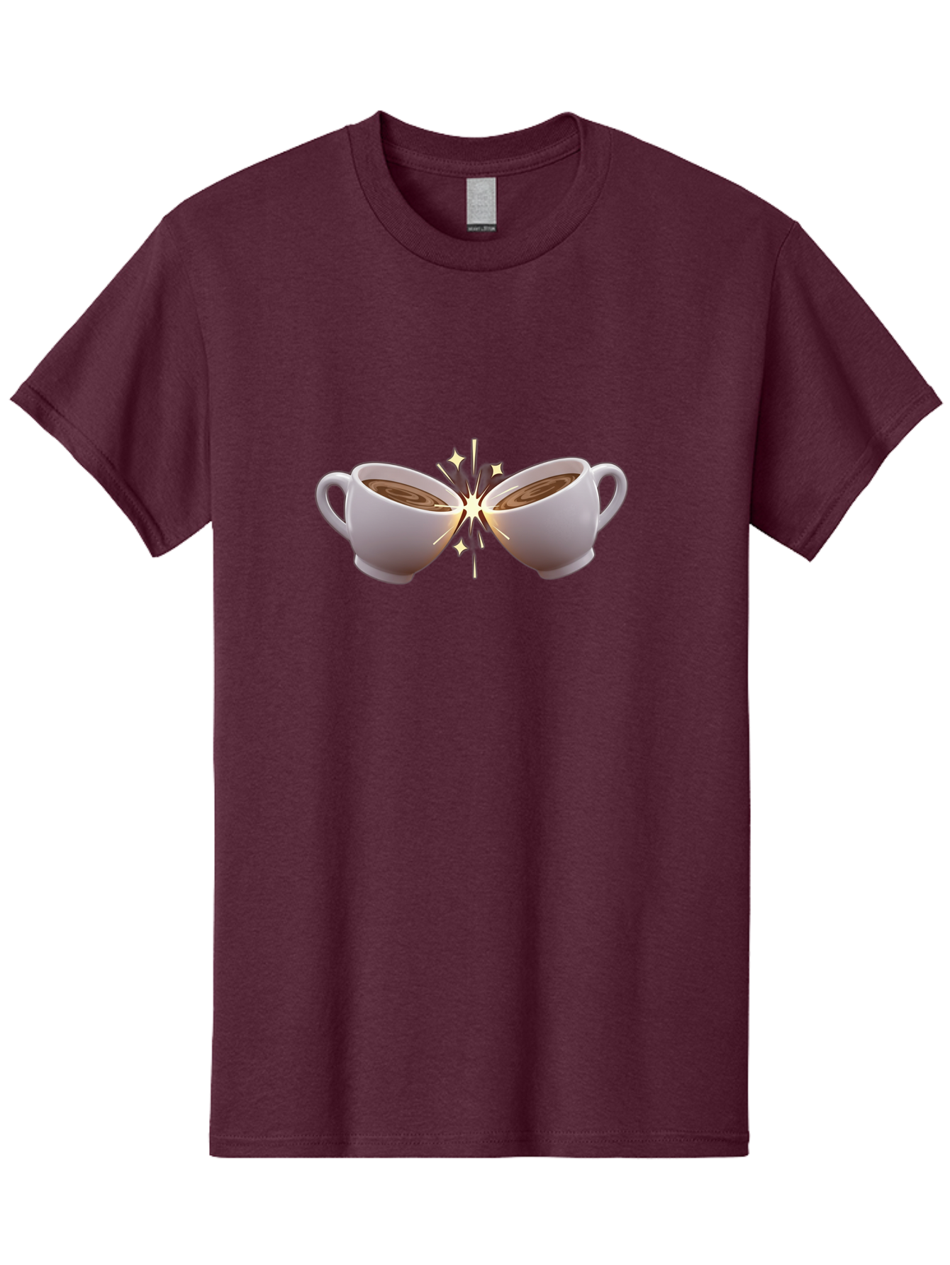 Cups-Cheering Men'S Graphic Tee, 100% Cotton, Comfortable Casual Summer Wear, Machine Washable, Coffee Cups Clinking, Frothy Coffee, Warm Beverage, Social Gathering, Friendship, Toast, Celebration, Coffee Culture, Caffeine Baa426