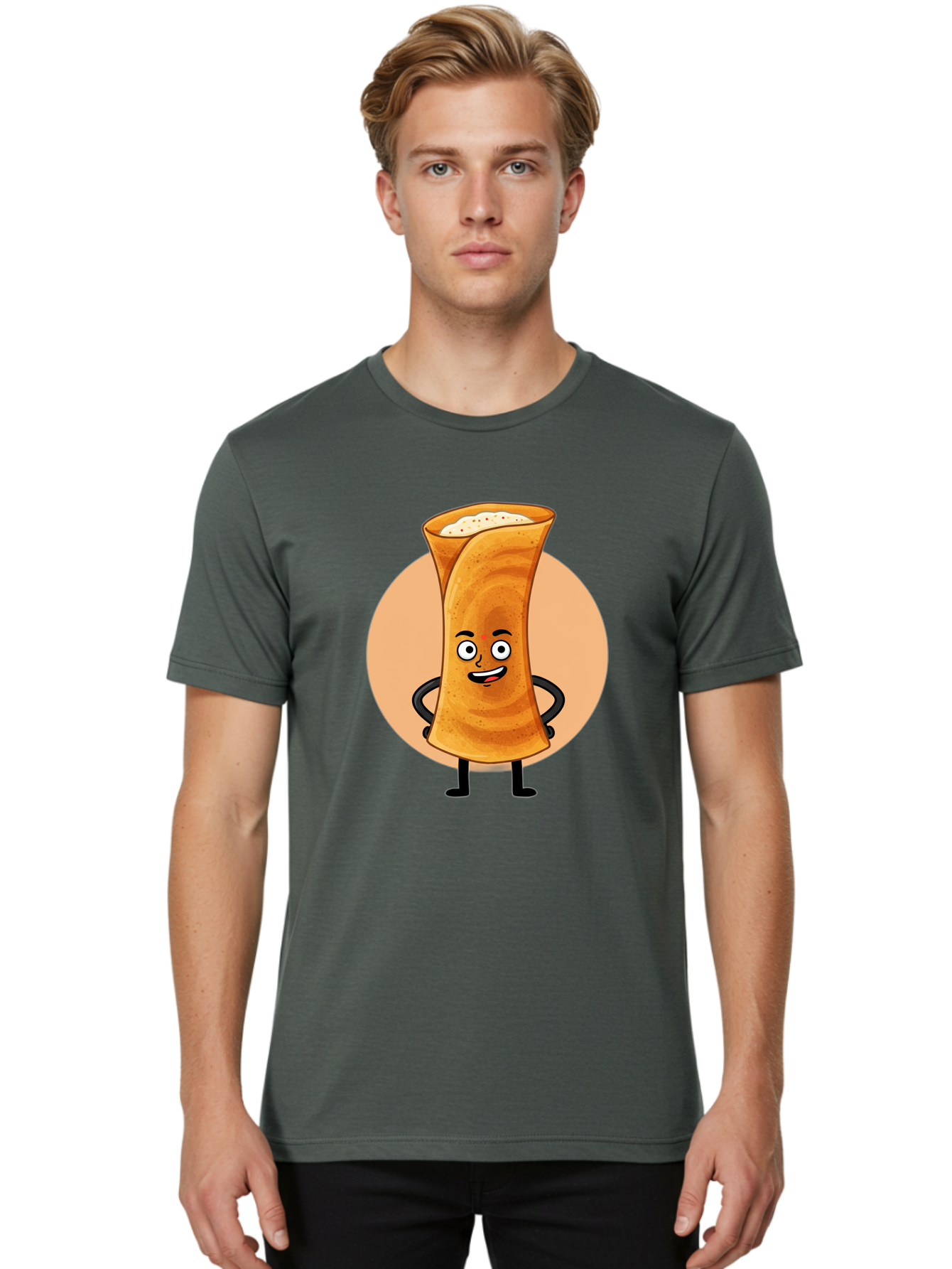 Dabba-Chai Men'S Graphic Tee, 100% Cotton, Comfortable Casual Summer Wear, Machine Washable, Cartoon Cup Of Tea, Dabba Chai, Indian Tea Culture, Anthropomorphic Beverage, Fun Illustration, Masala Chai, Tea Lover, Cute Character Baa437
