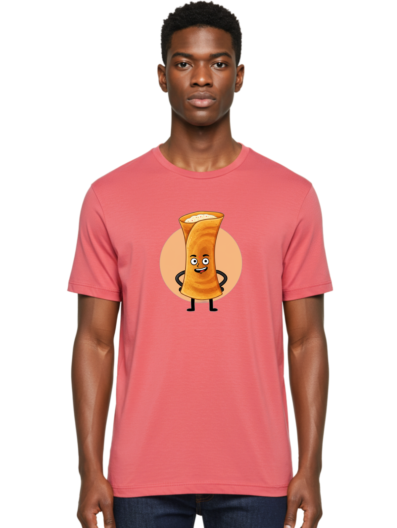 Dabba-Chai Men'S Graphic Tee, 100% Cotton, Comfortable Casual Summer Wear, Machine Washable, Cartoon Cup Of Tea, Dabba Chai, Indian Tea Culture, Anthropomorphic Beverage, Fun Illustration, Masala Chai, Tea Lover, Cute Character Baa437