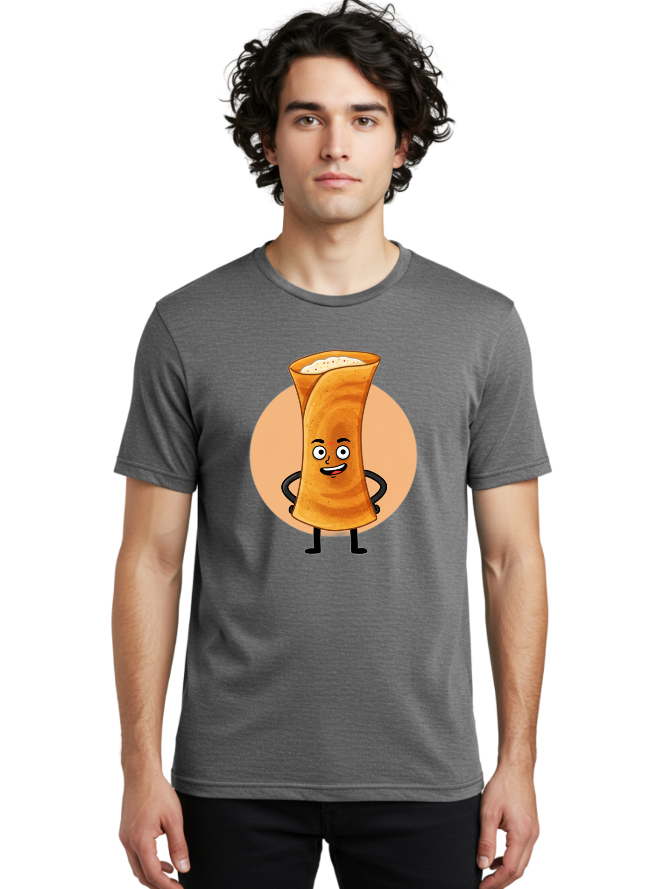 Dabba-Chai Men'S Graphic Tee, 100% Cotton, Comfortable Casual Summer Wear, Machine Washable, Cartoon Cup Of Tea, Dabba Chai, Indian Tea Culture, Anthropomorphic Beverage, Fun Illustration, Masala Chai, Tea Lover, Cute Character Baa437