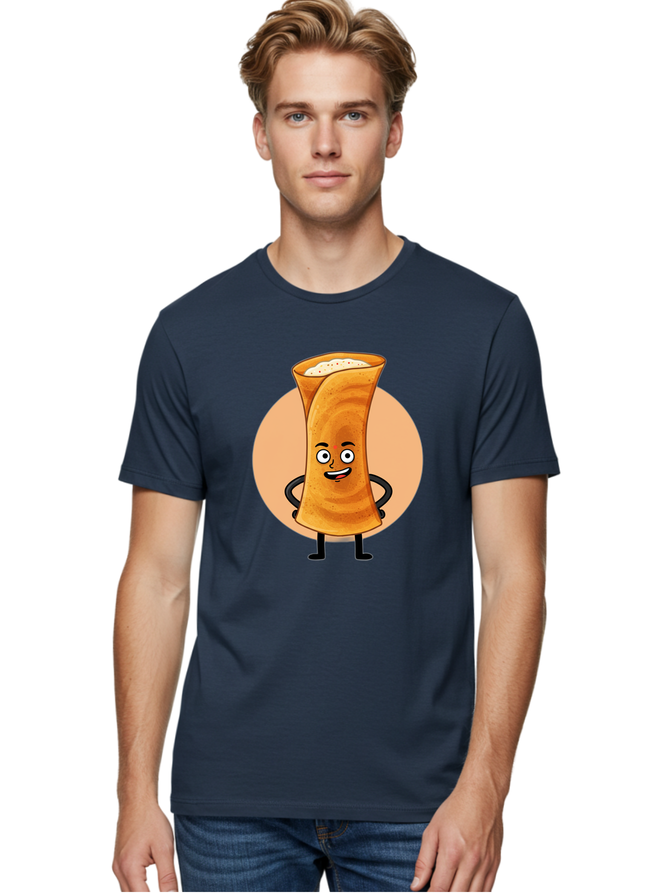 Dabba-Chai Men'S Graphic Tee, 100% Cotton, Comfortable Casual Summer Wear, Machine Washable, Cartoon Cup Of Tea, Dabba Chai, Indian Tea Culture, Anthropomorphic Beverage, Fun Illustration, Masala Chai, Tea Lover, Cute Character Baa437