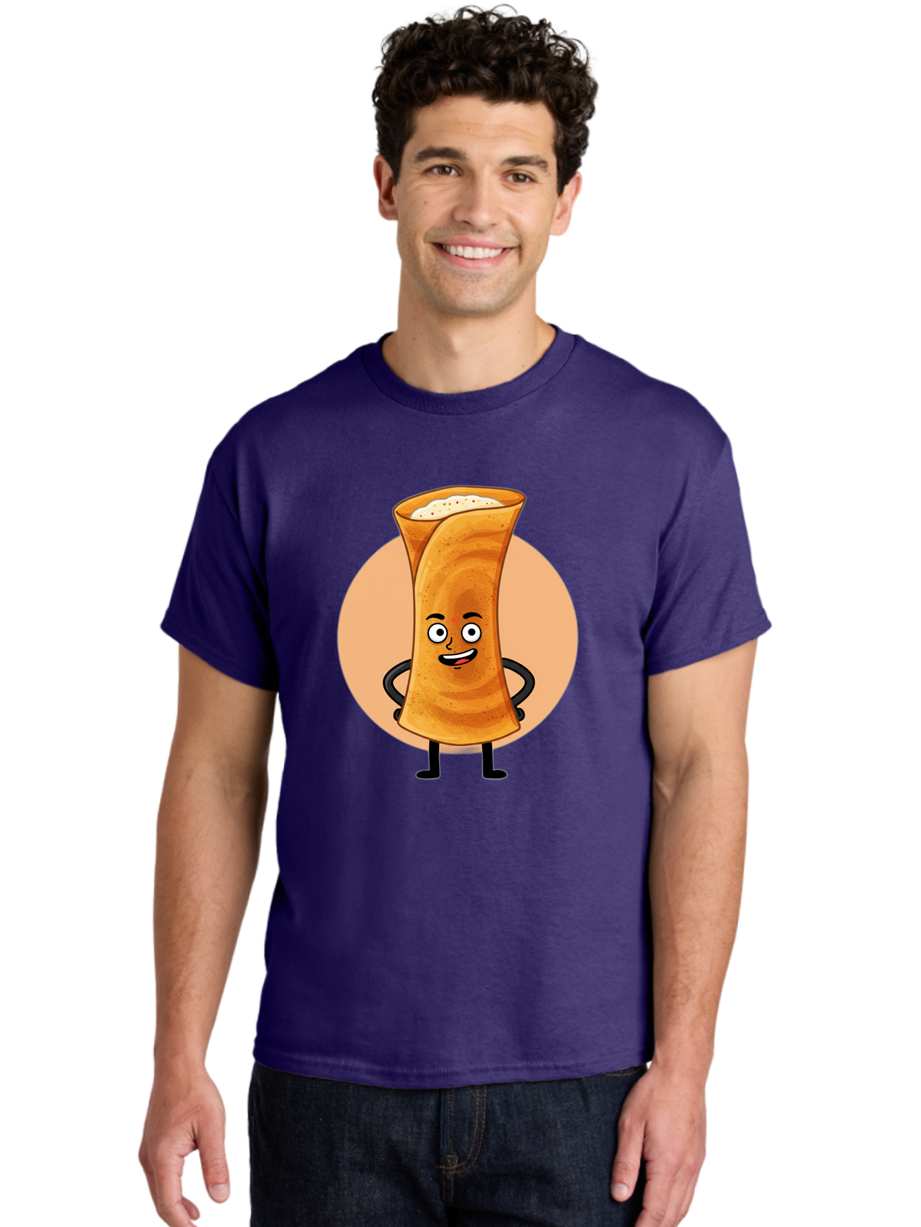 Dabba-Chai Men'S Graphic Tee, 100% Cotton, Comfortable Casual Summer Wear, Machine Washable, Cartoon Cup Of Tea, Dabba Chai, Indian Tea Culture, Anthropomorphic Beverage, Fun Illustration, Masala Chai, Tea Lover, Cute Character Baa437