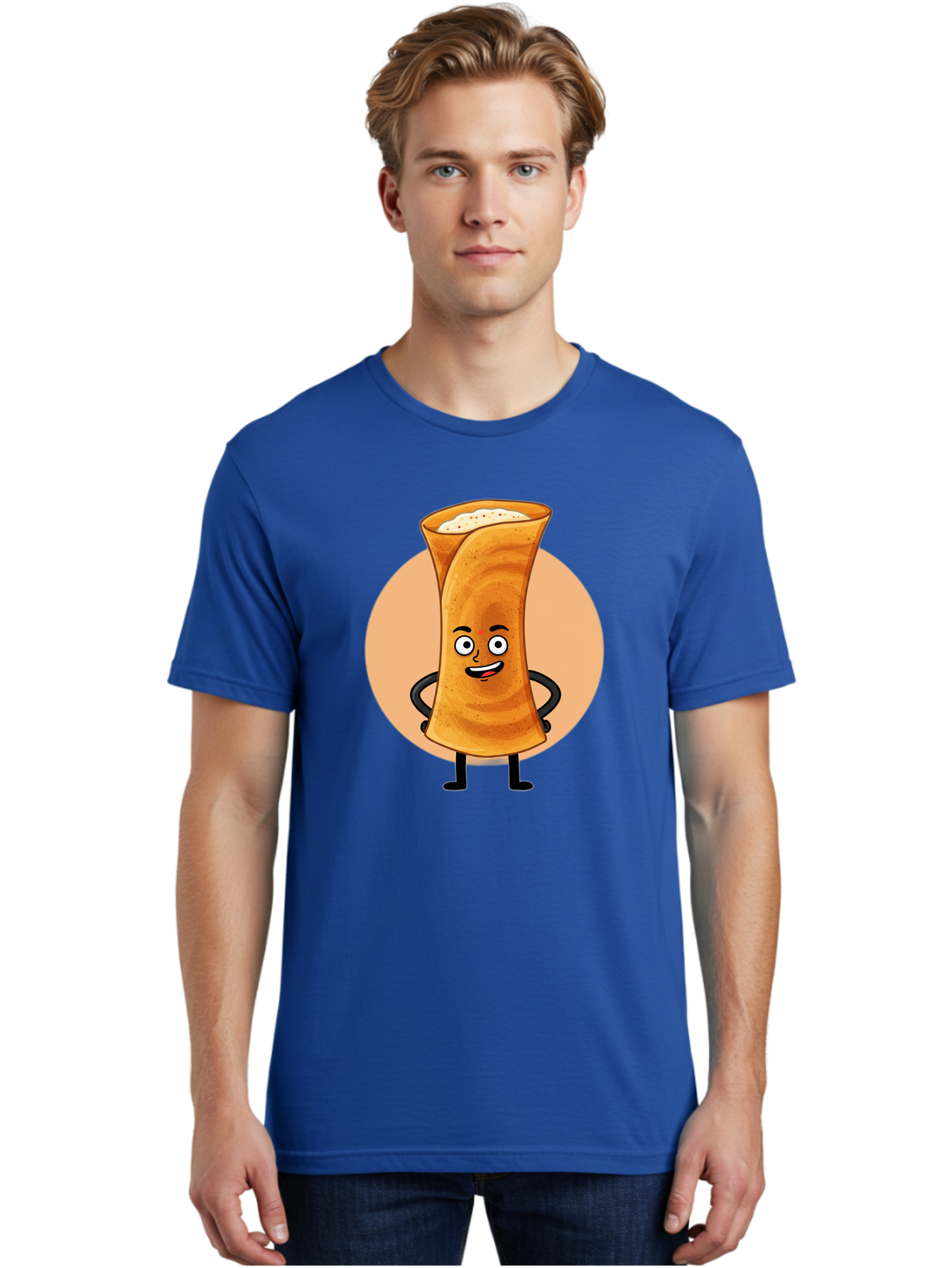 Dabba-Chai Men'S Graphic Tee, 100% Cotton, Comfortable Casual Summer Wear, Machine Washable, Cartoon Cup Of Tea, Dabba Chai, Indian Tea Culture, Anthropomorphic Beverage, Fun Illustration, Masala Chai, Tea Lover, Cute Character Baa437