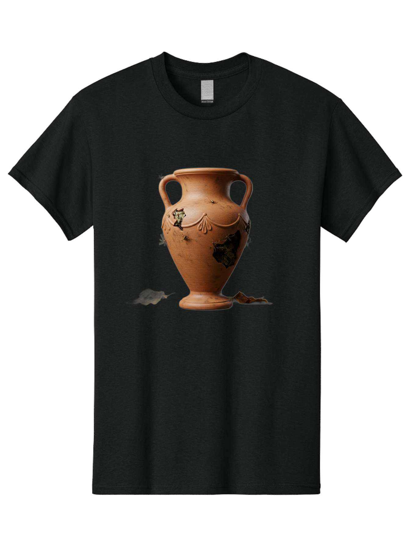 Damaged-Terracotta-Vase Men'S Graphic Tee, 100% Cotton, Comfortable Casual Summer Wear, Machine Washable, Terracotta Vase, Broken Pottery, Ancient Artifact, Historical Relic, Damaged Ceramics, Antique Vase, Crumbling Clay, Ruined Pottery, Baa438