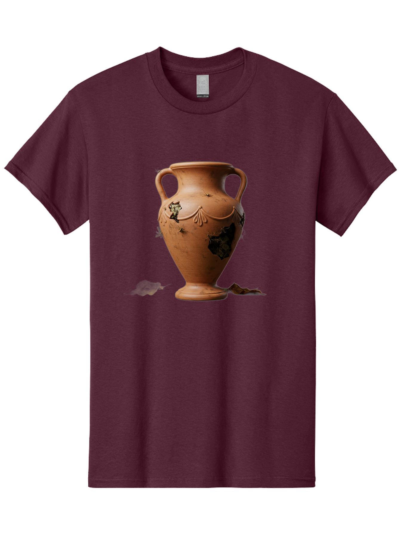 Damaged-Terracotta-Vase Men'S Graphic Tee, 100% Cotton, Comfortable Casual Summer Wear, Machine Washable, Terracotta Vase, Broken Pottery, Ancient Artifact, Historical Relic, Damaged Ceramics, Antique Vase, Crumbling Clay, Ruined Pottery, Baa438