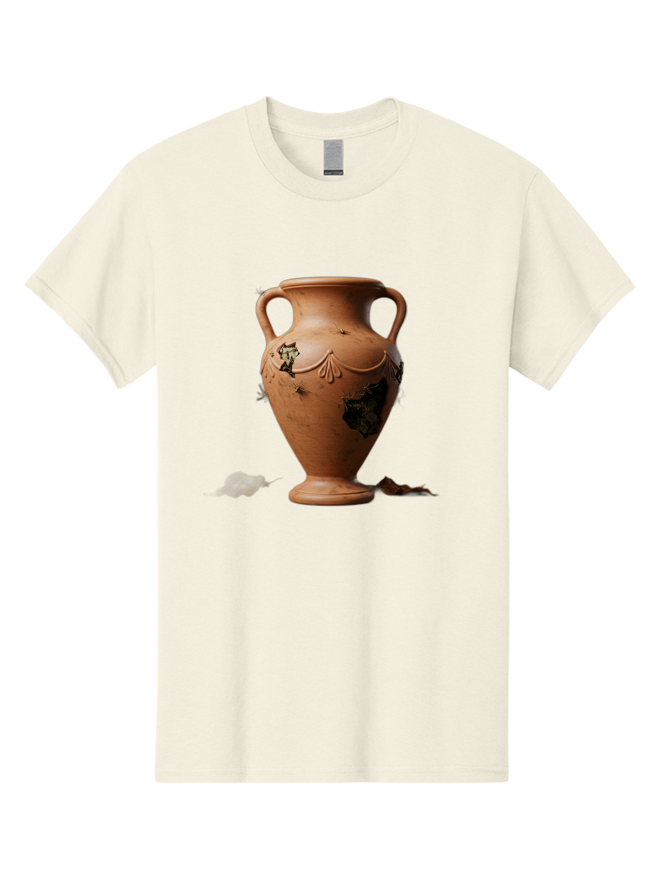 Damaged-Terracotta-Vase Men'S Graphic Tee, 100% Cotton, Comfortable Casual Summer Wear, Machine Washable, Terracotta Vase, Broken Pottery, Ancient Artifact, Historical Relic, Damaged Ceramics, Antique Vase, Crumbling Clay, Ruined Pottery, Baa438